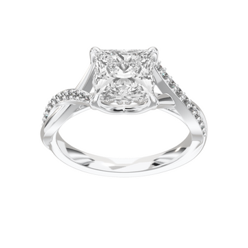 Eve Princess Twisted Side-Stone Engagement Ring