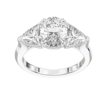 Eve Oval Claw Prong Three-Stone Ring
