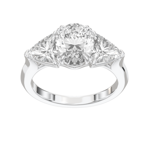Eve Oval Claw Prong Three-Stone Ring