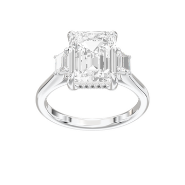 Eve Emerald Trapezoid Three-Stone Ring