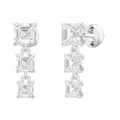 Aria Asscher Three-Stone Graduated Drop Earrings