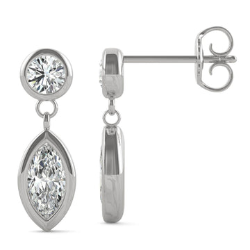 Aria Sleek Bezel Drop Earrings