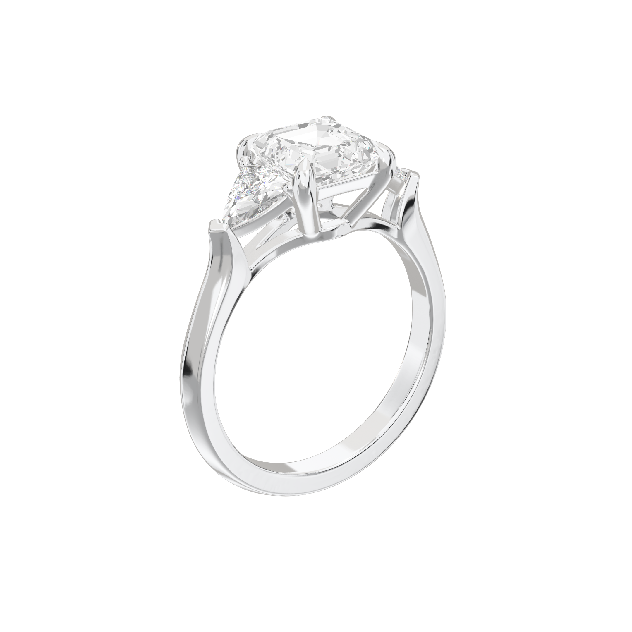 Eve Asscher Claw Prong Three-Stone Ring