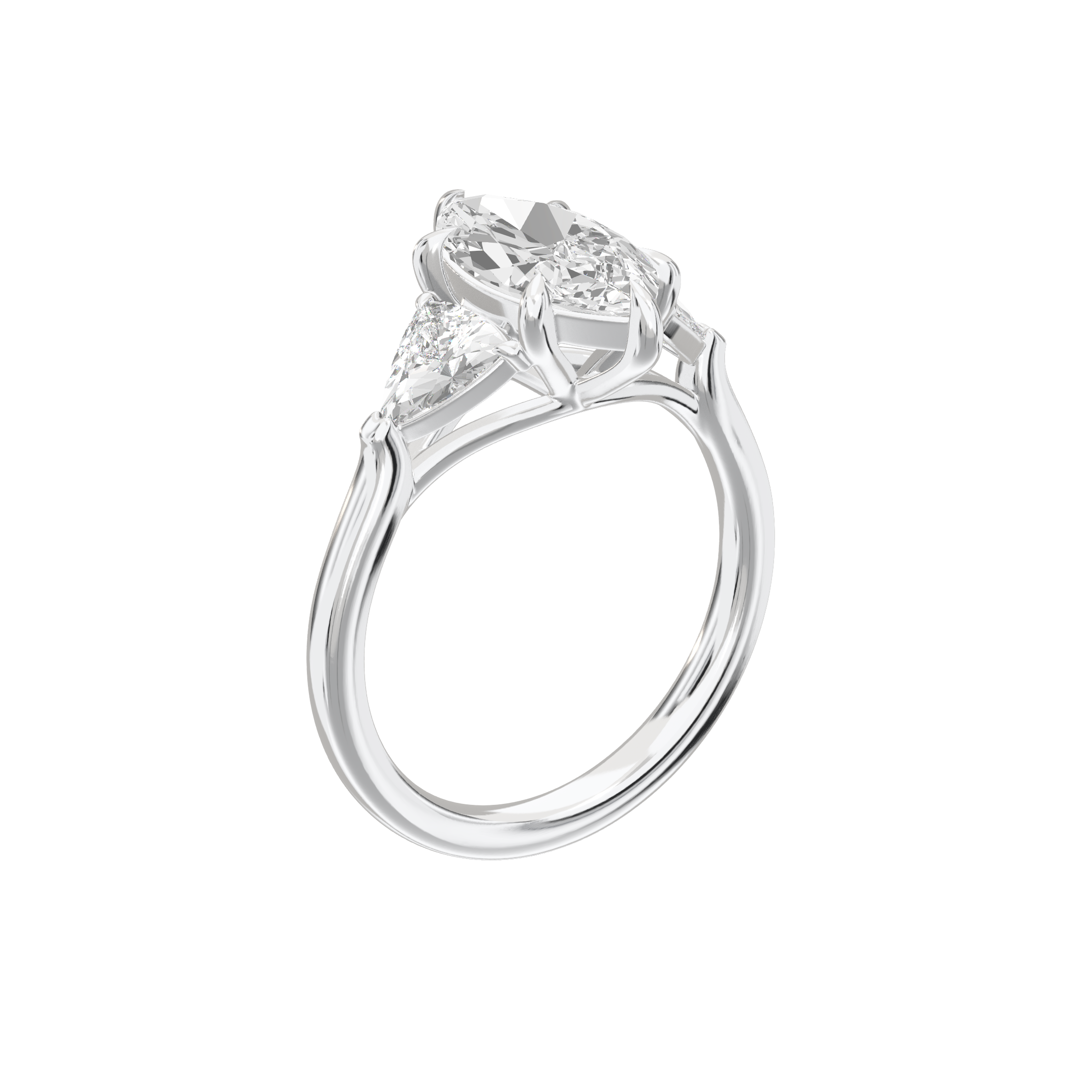 Eve Marquise Claw Prong Three-Stone Ring