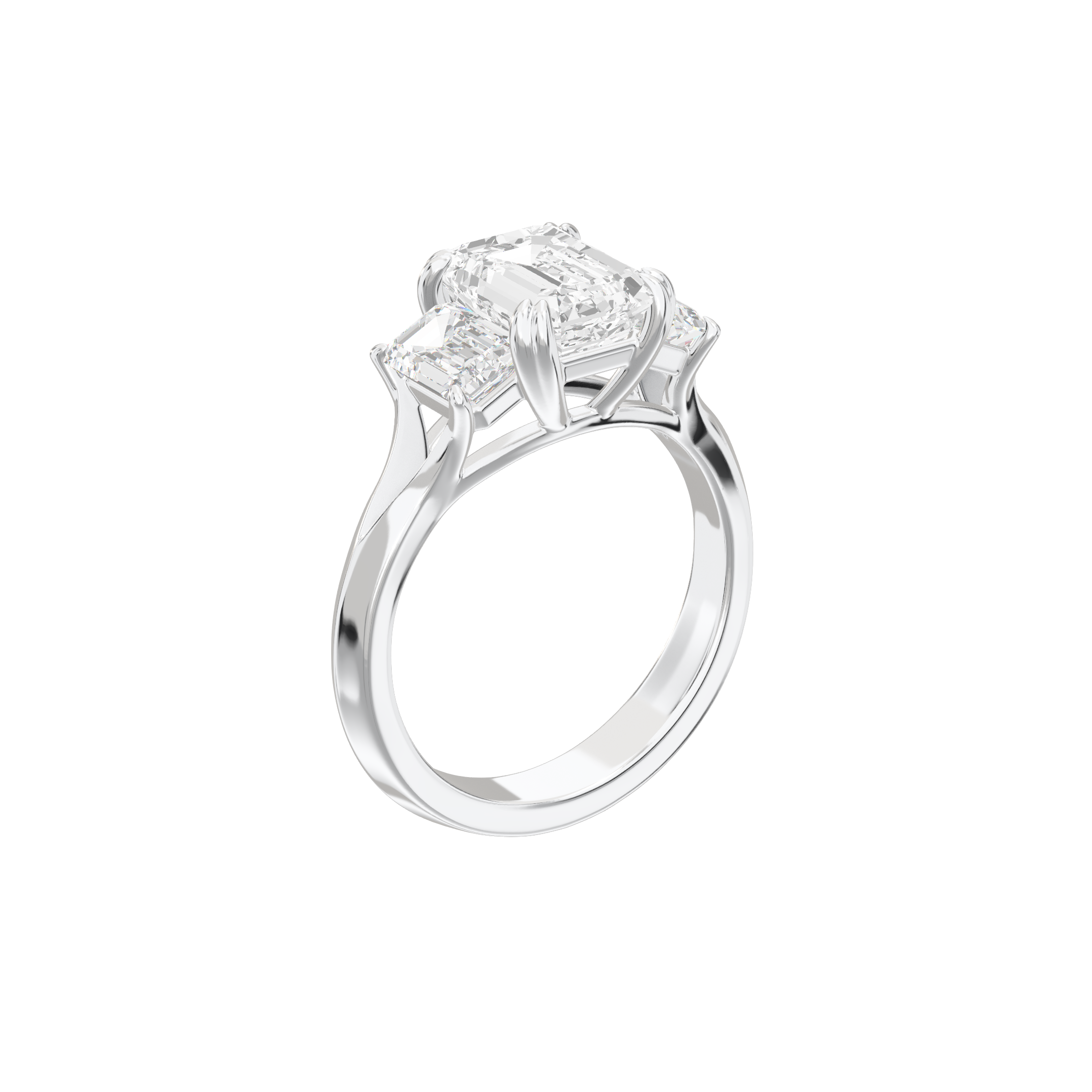 Eve Radiant Three Stone Classic Engagement Ring