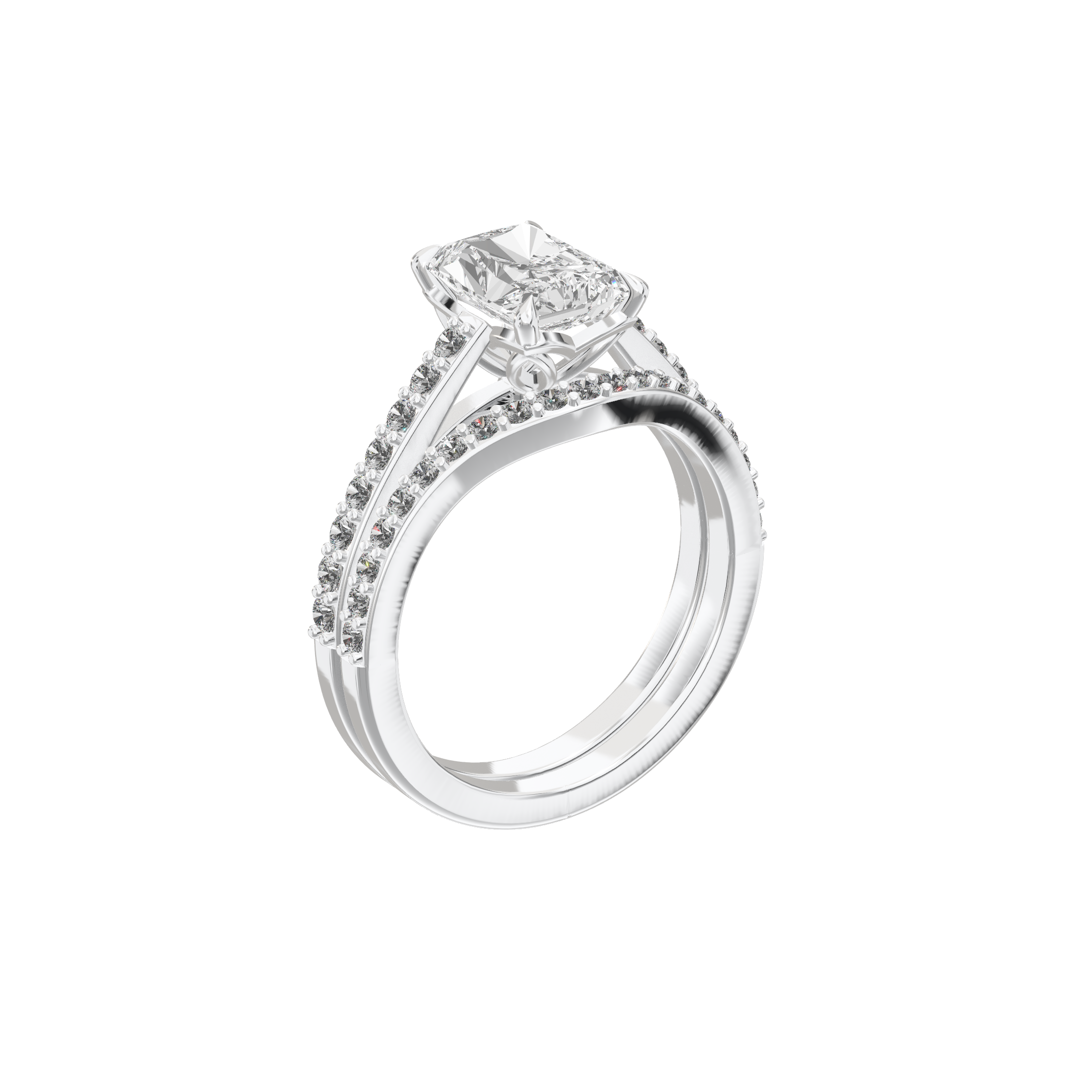 Eve Radiant Sleek Stylish Side-Stone Bridal Set