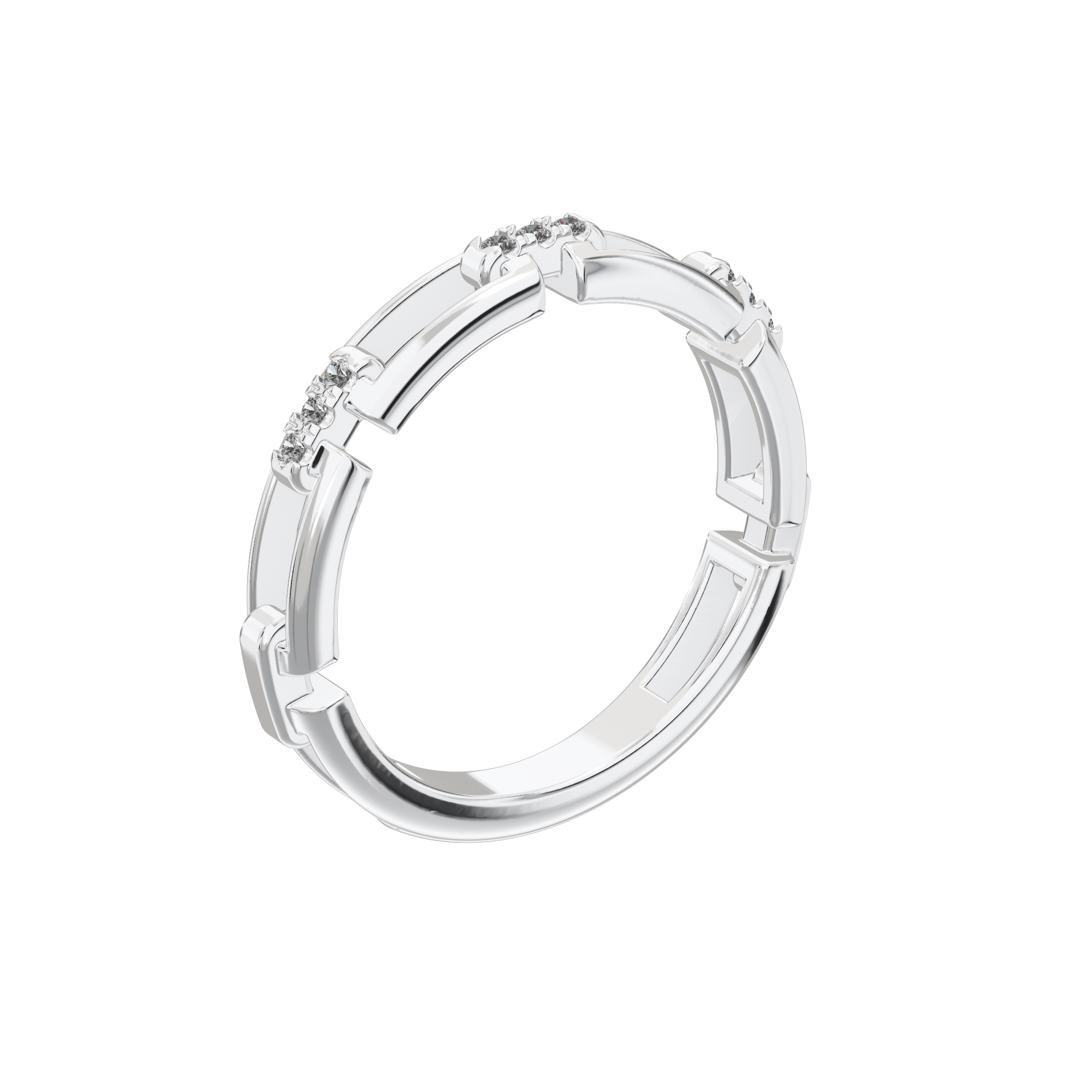 Eve Rectangle Chain Stacking Ring