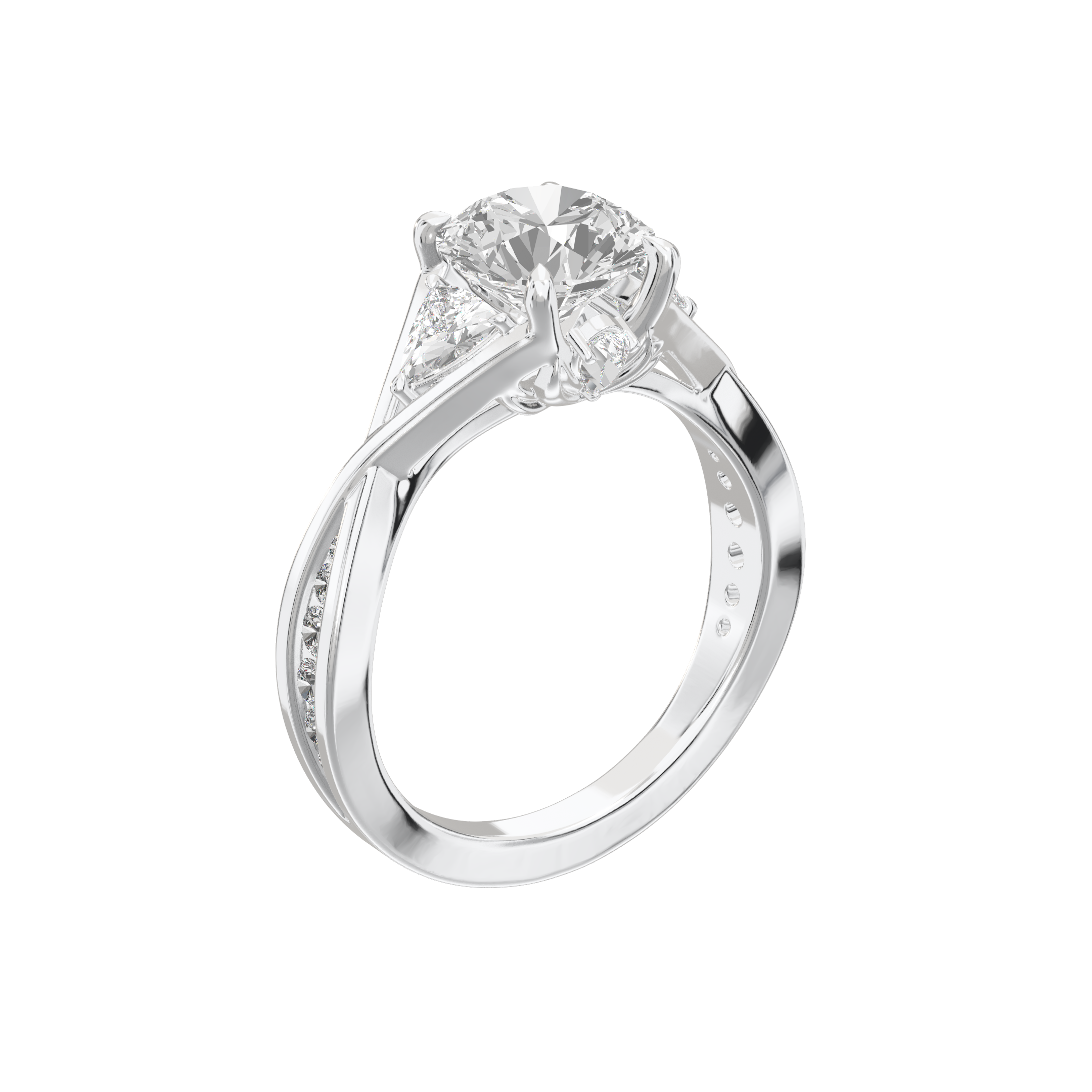 Eve Round Radiant Three-Stone Ring