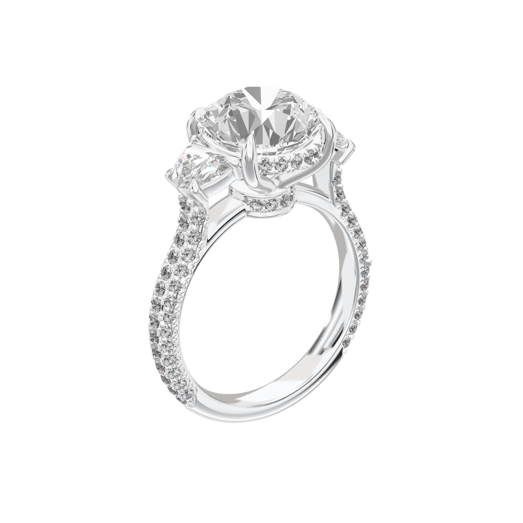 Lume Round Three-Stone Ring