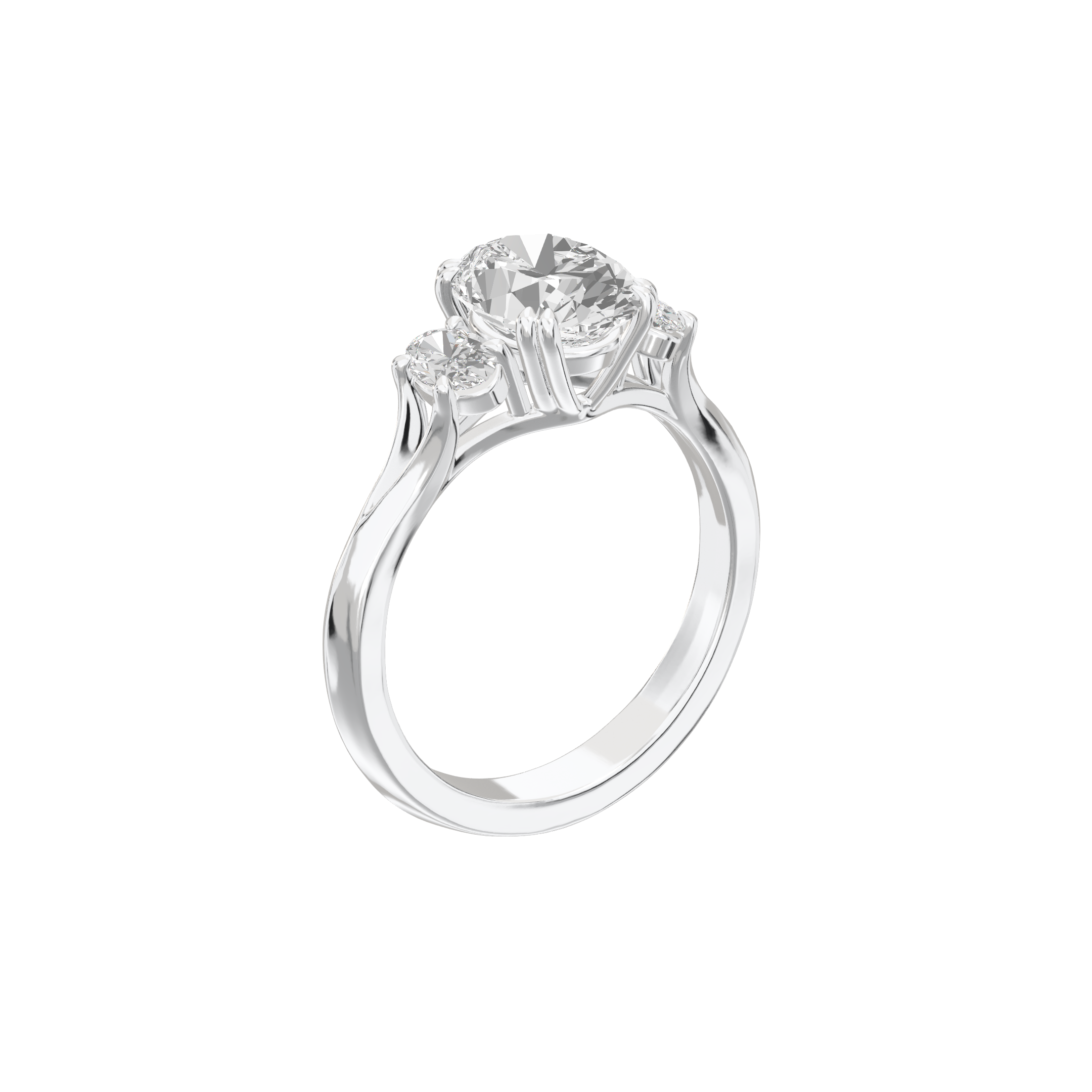 Eve Oval Three Stone Classic Engagement Ring