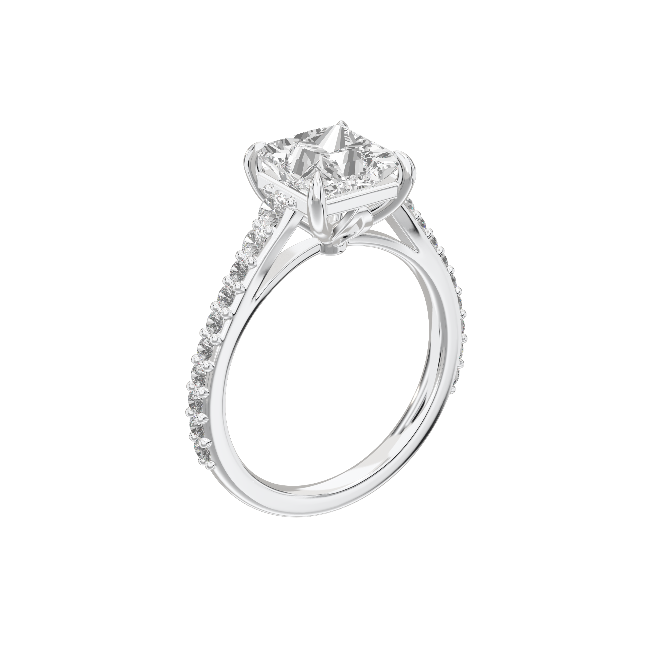 Eve Princess Graduated Side-Stone Engagement Ring