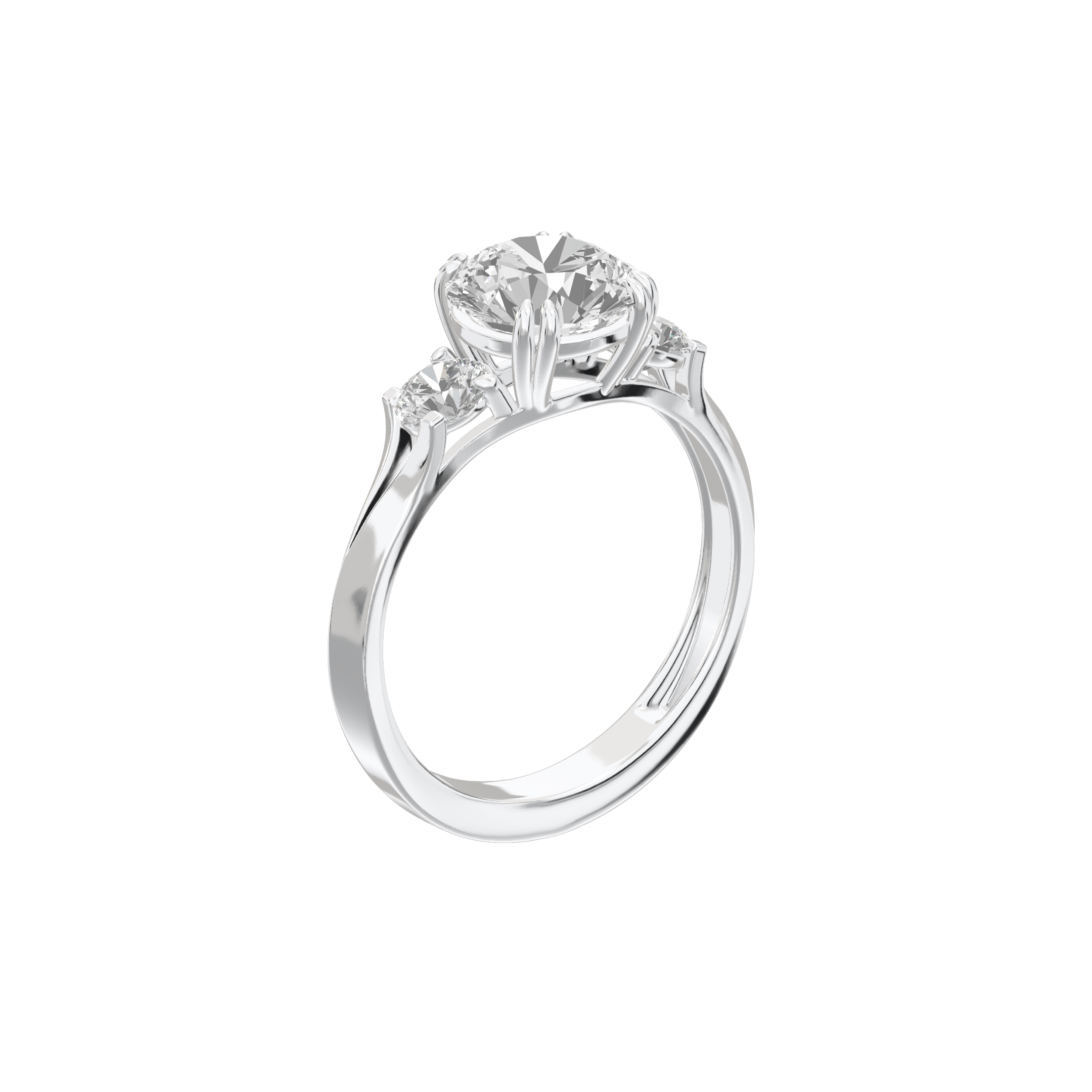 Eve Round Brilliant Three Stone Classic Engagement Ring