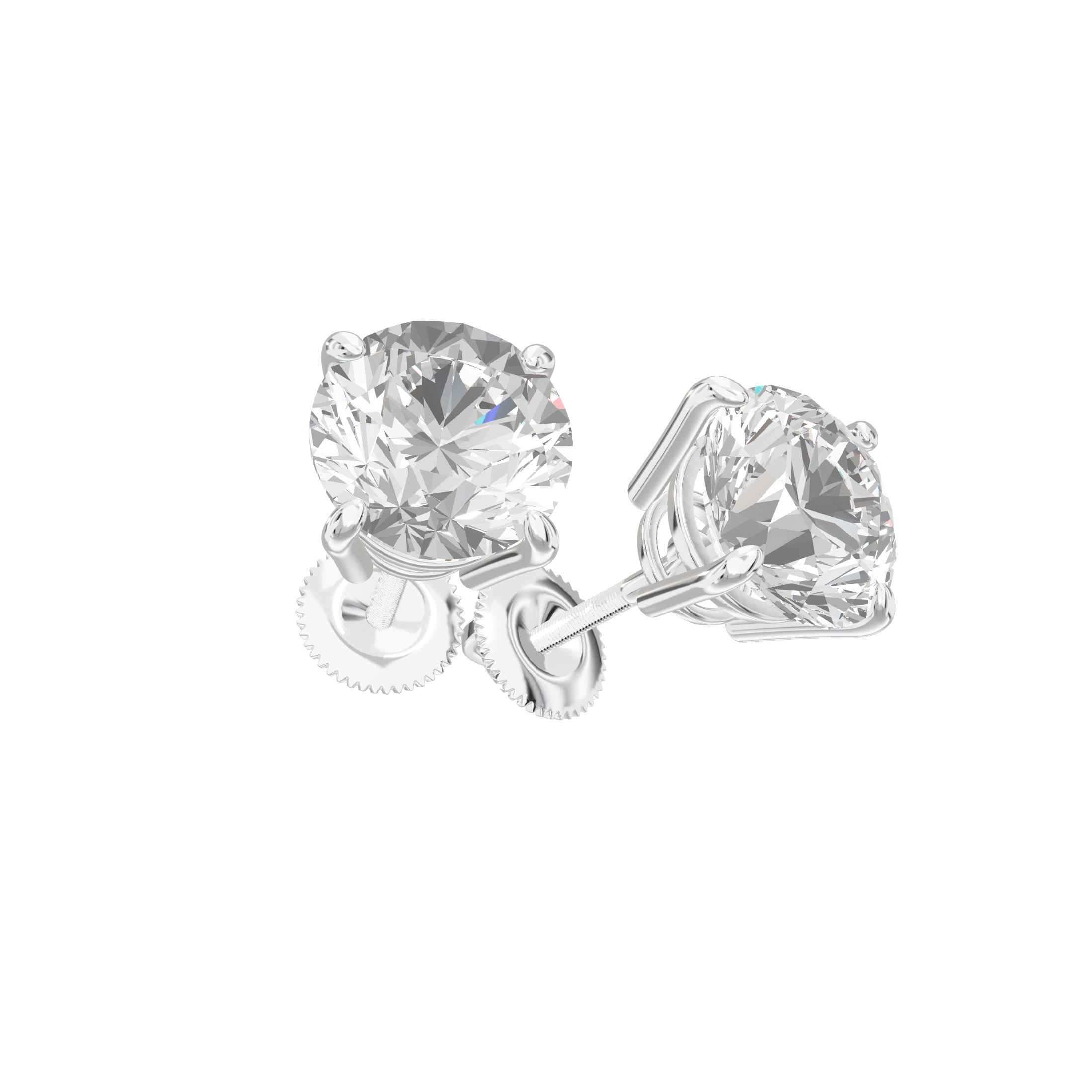 Eve Round Brilliant Four-Prong Basket Stud 3 ct