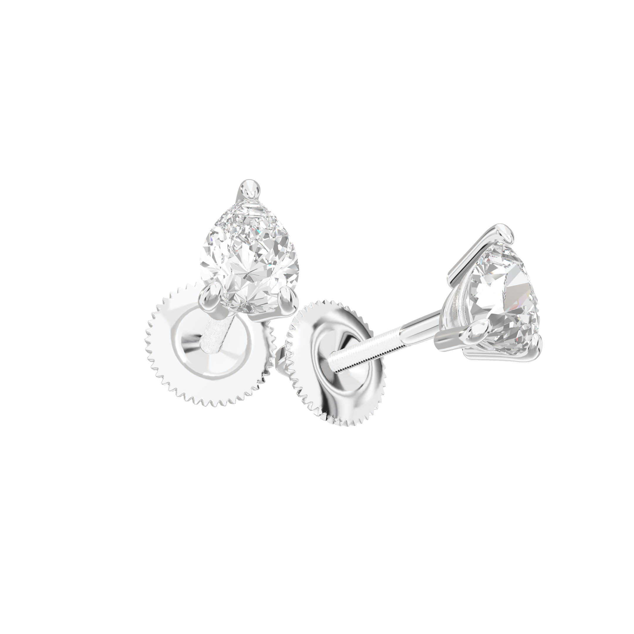 Eve Pear Radiant Three-Prong Martini Stud 0.5 ct