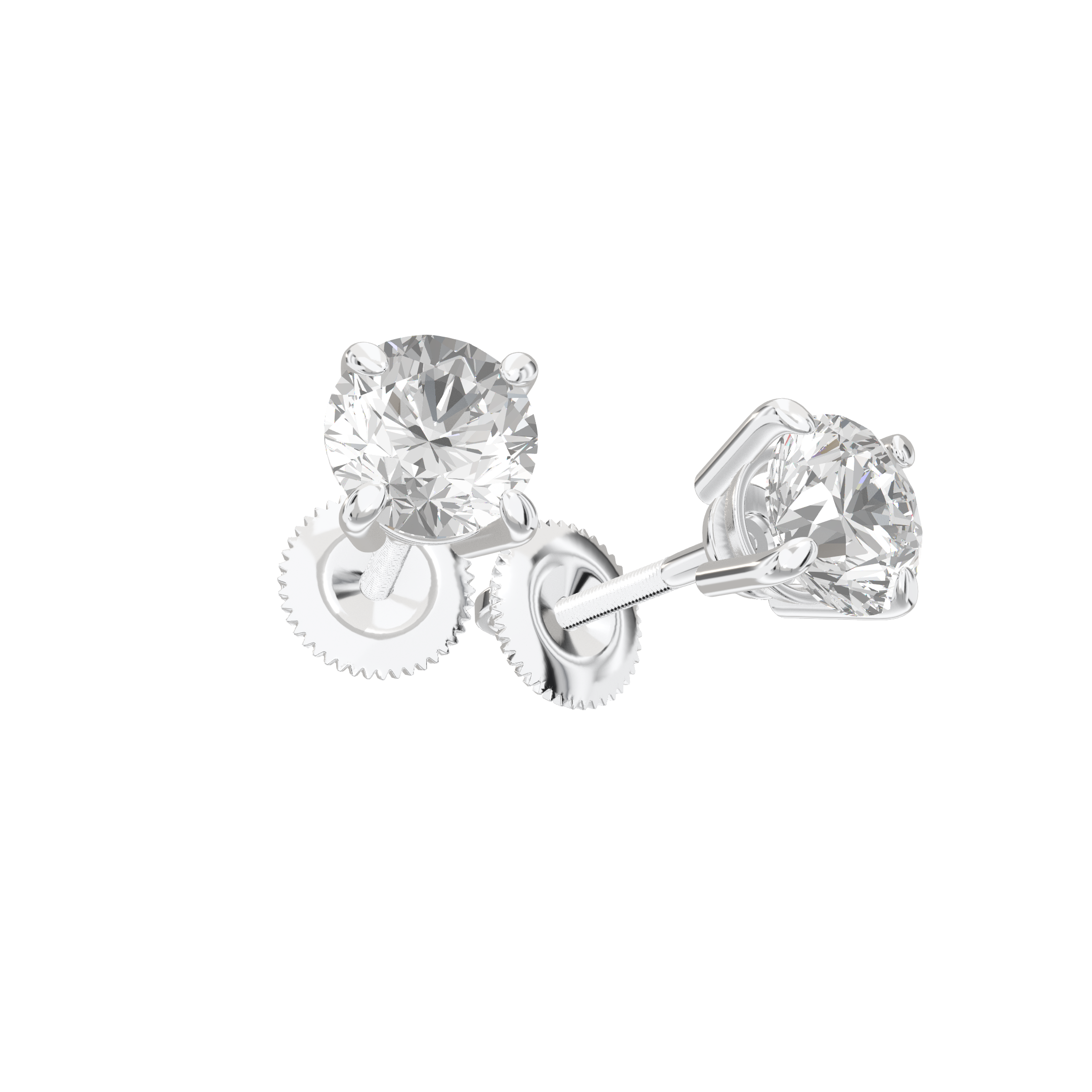 Eve Round Brilliant Four-Prong Basket Stud 1 ct
