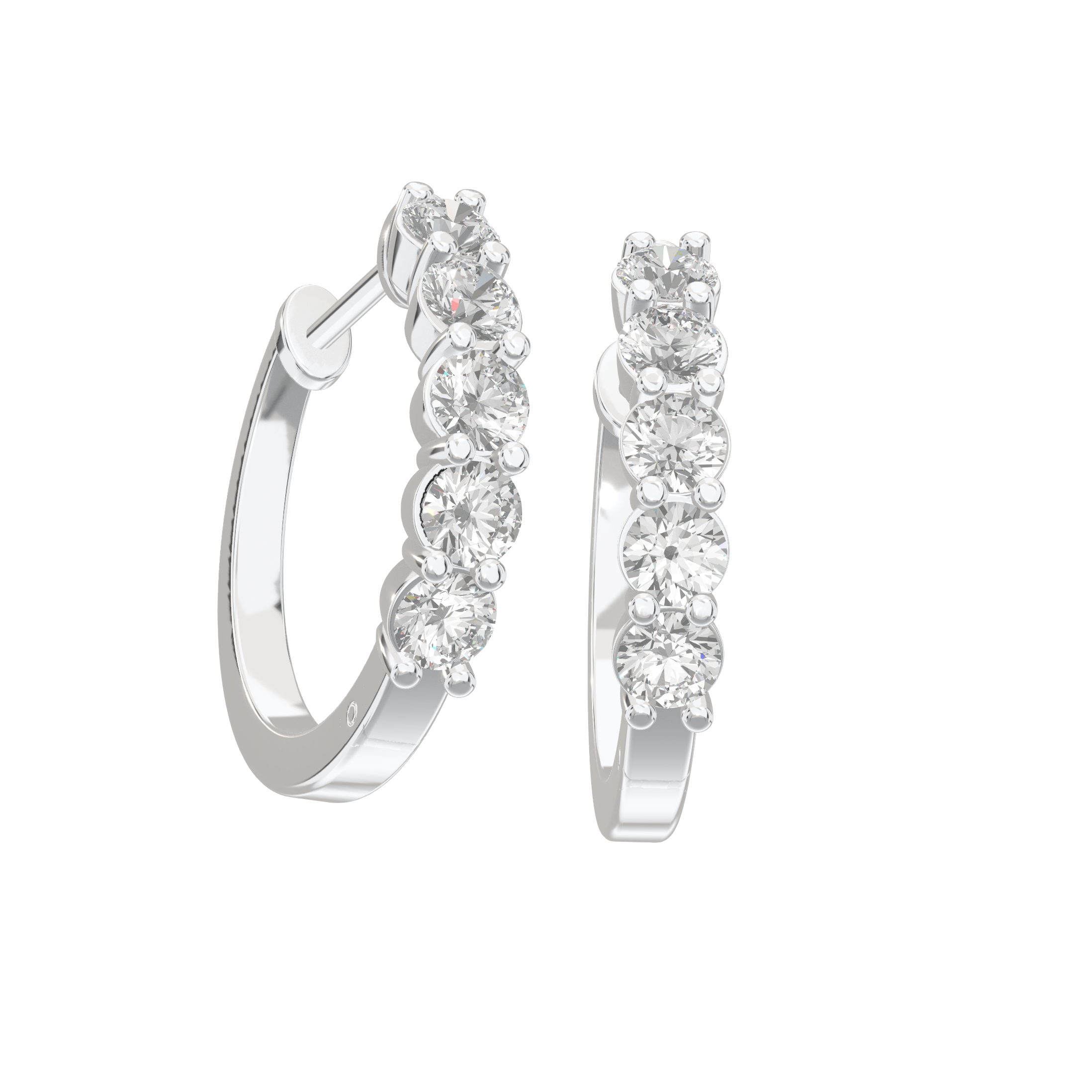 Eve Five Stone Hoop Earrings