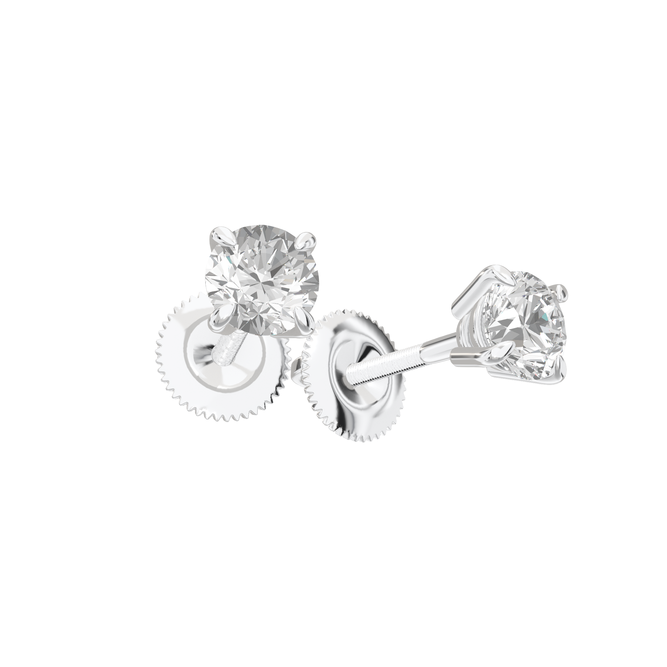 Eve Round Brilliant Four-Prong Basket Stud 0.5 ct