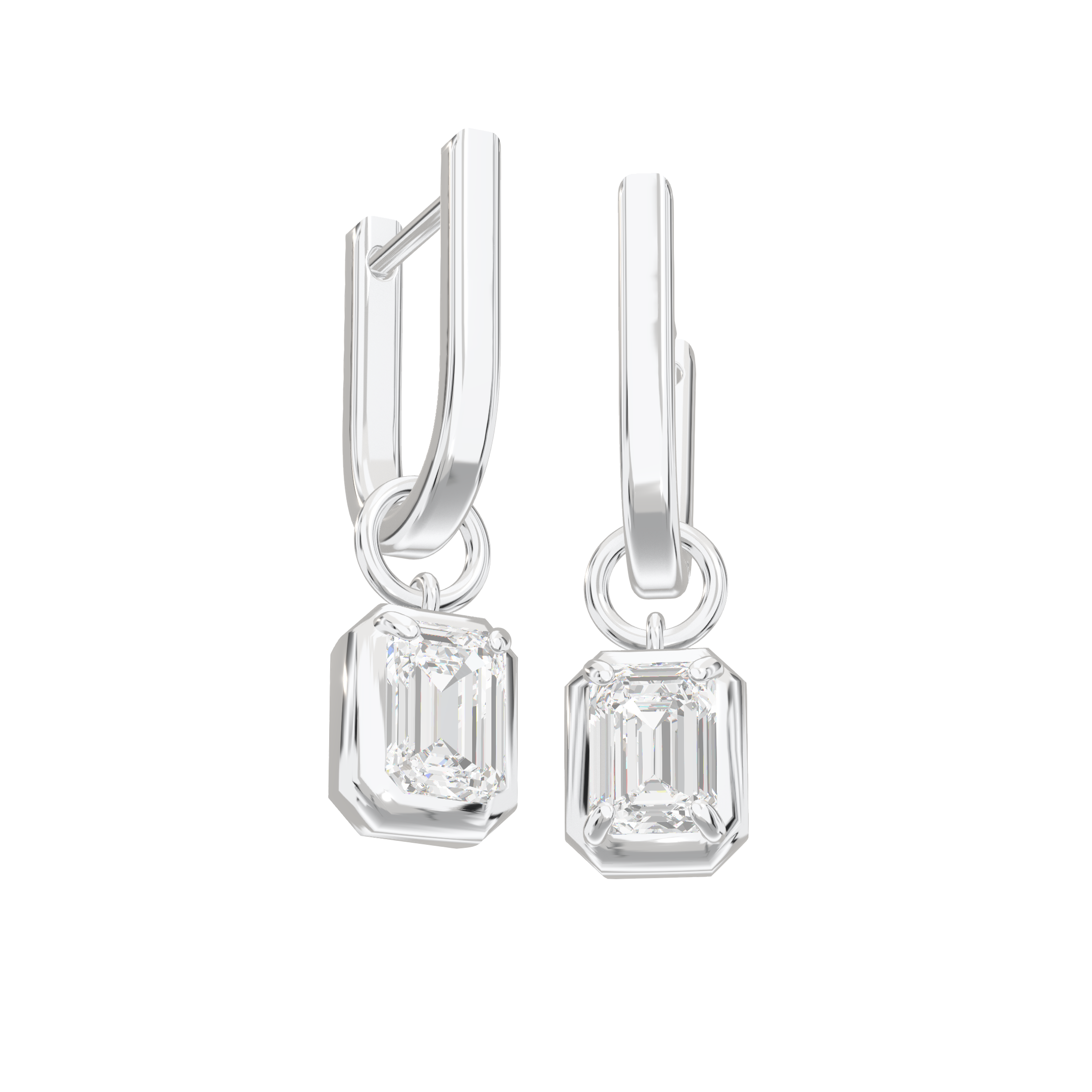 Aria Drop and Emerald Cut Hoop Earrings