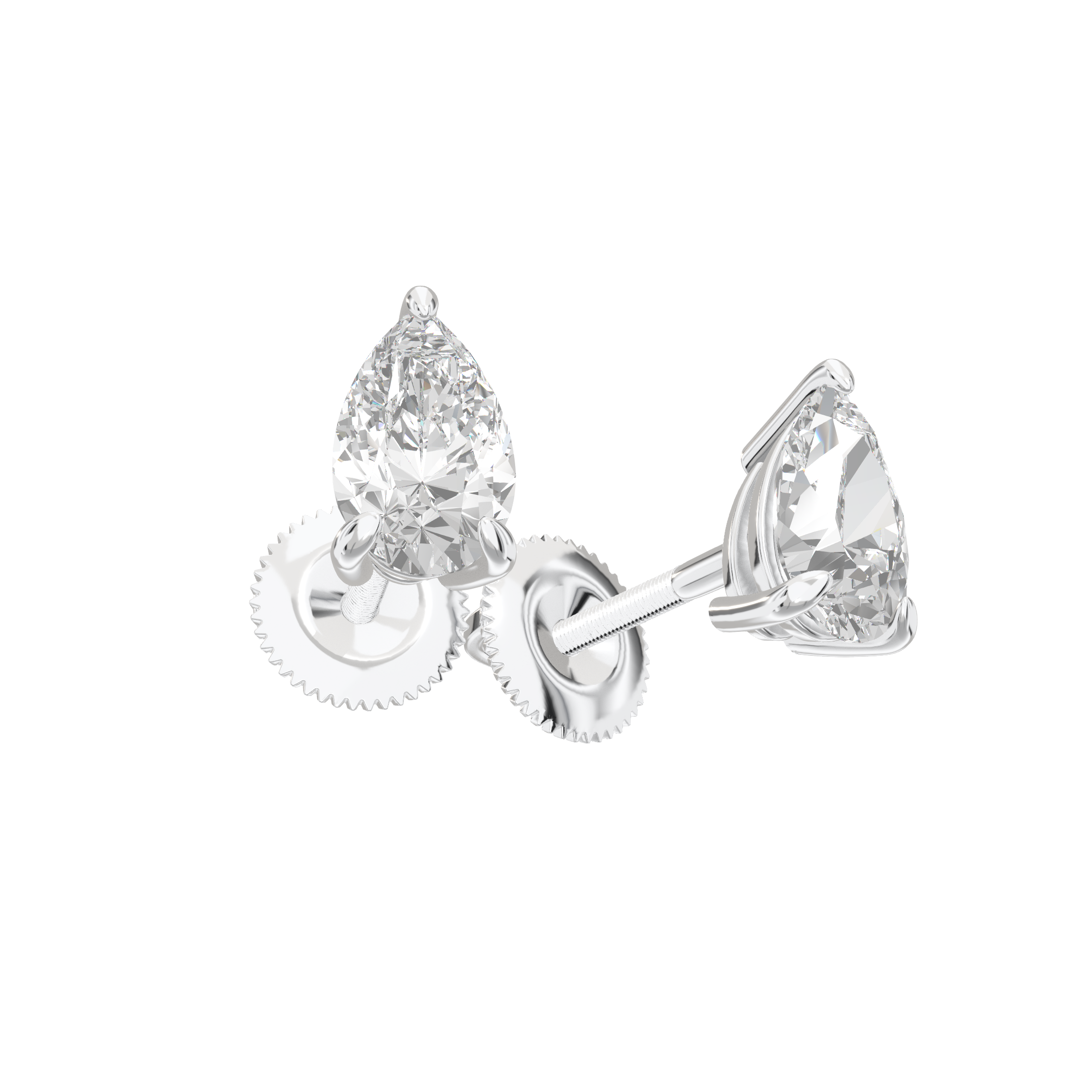 Eve Pear Radiant Three-Prong Martini Stud 1 ct
