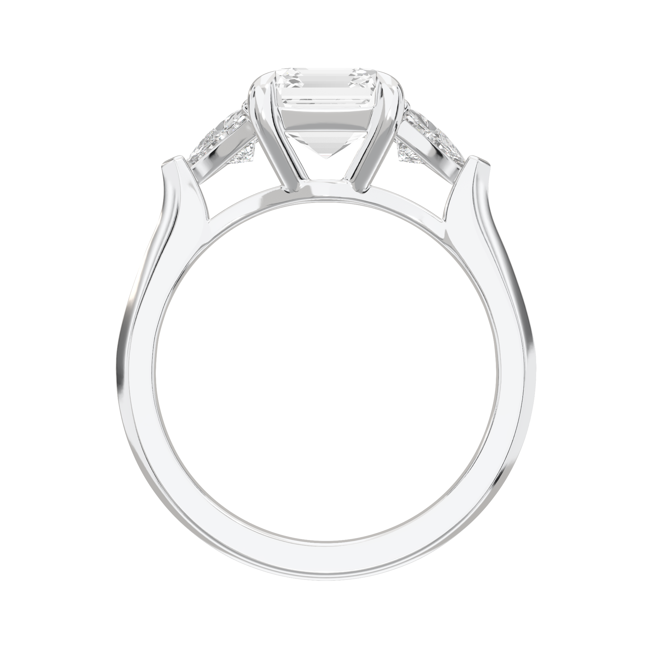 Eve Asscher Claw Prong Three-Stone Ring
