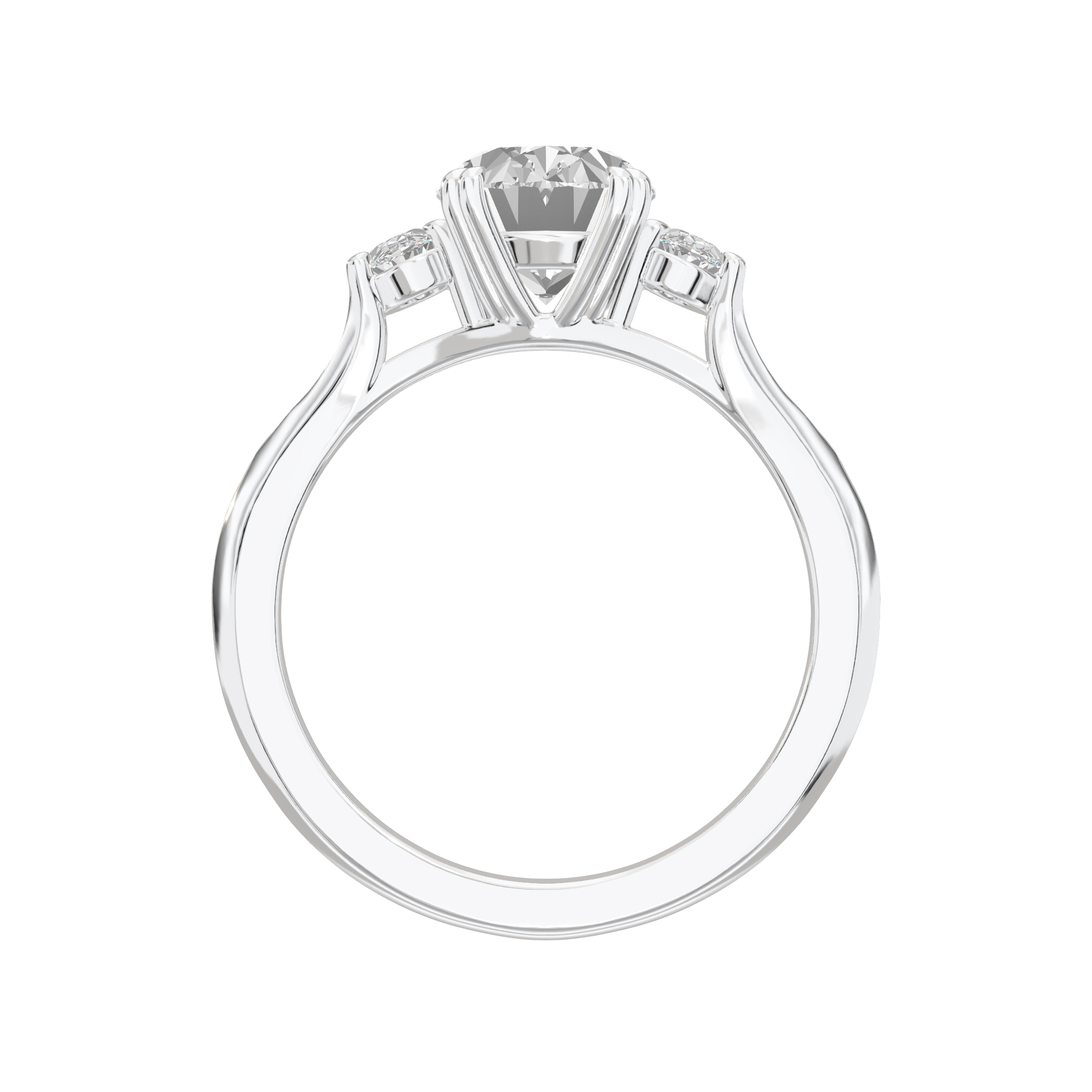 Eve Oval Three Stone Classic Engagement Ring