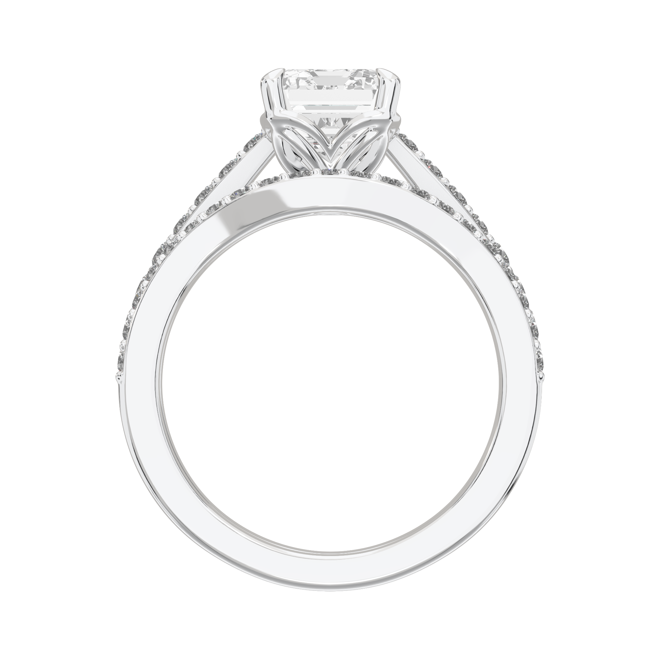 Eve Emerald Side-Stone Bridal Set