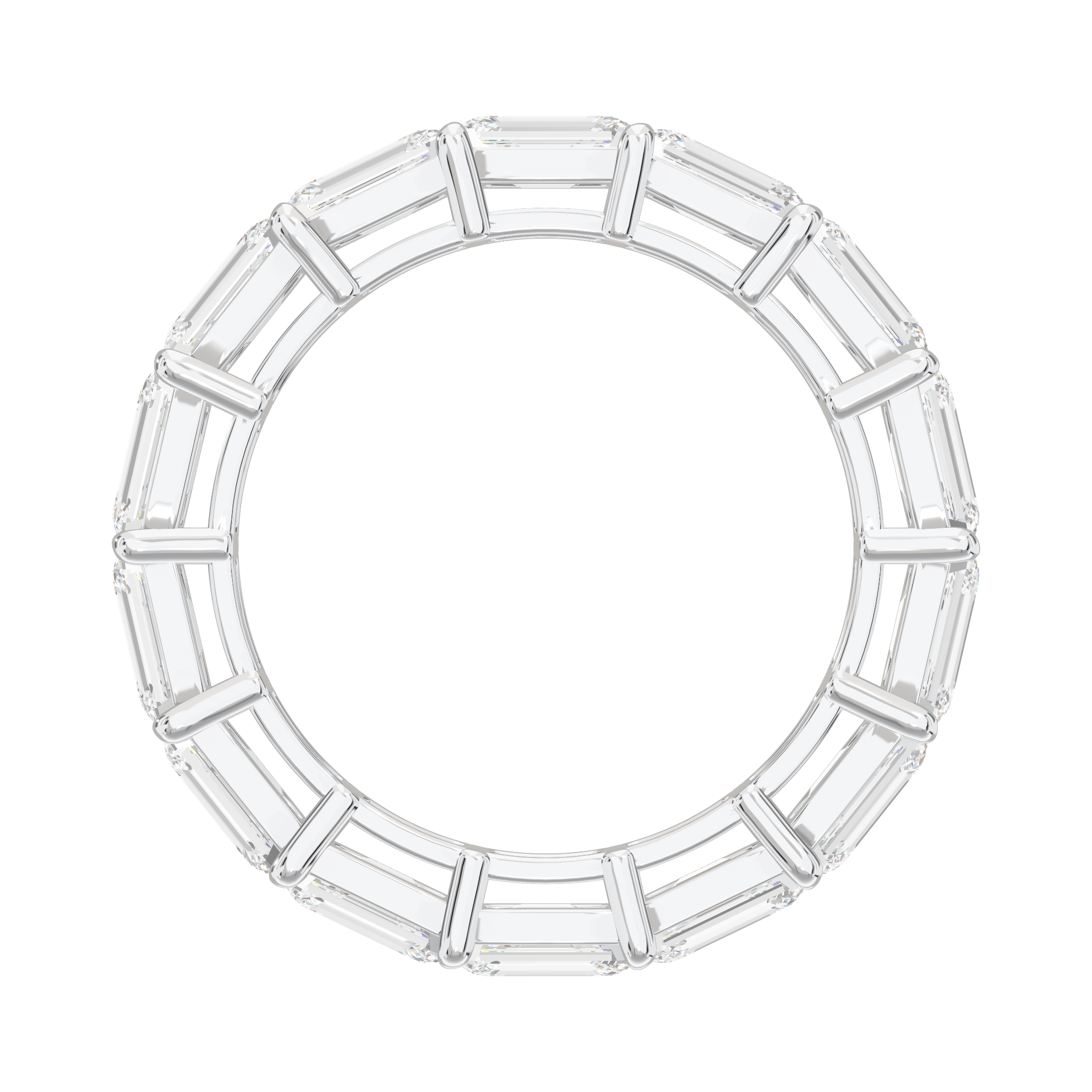 Eve Emerald East-West Basket Eternity Band
