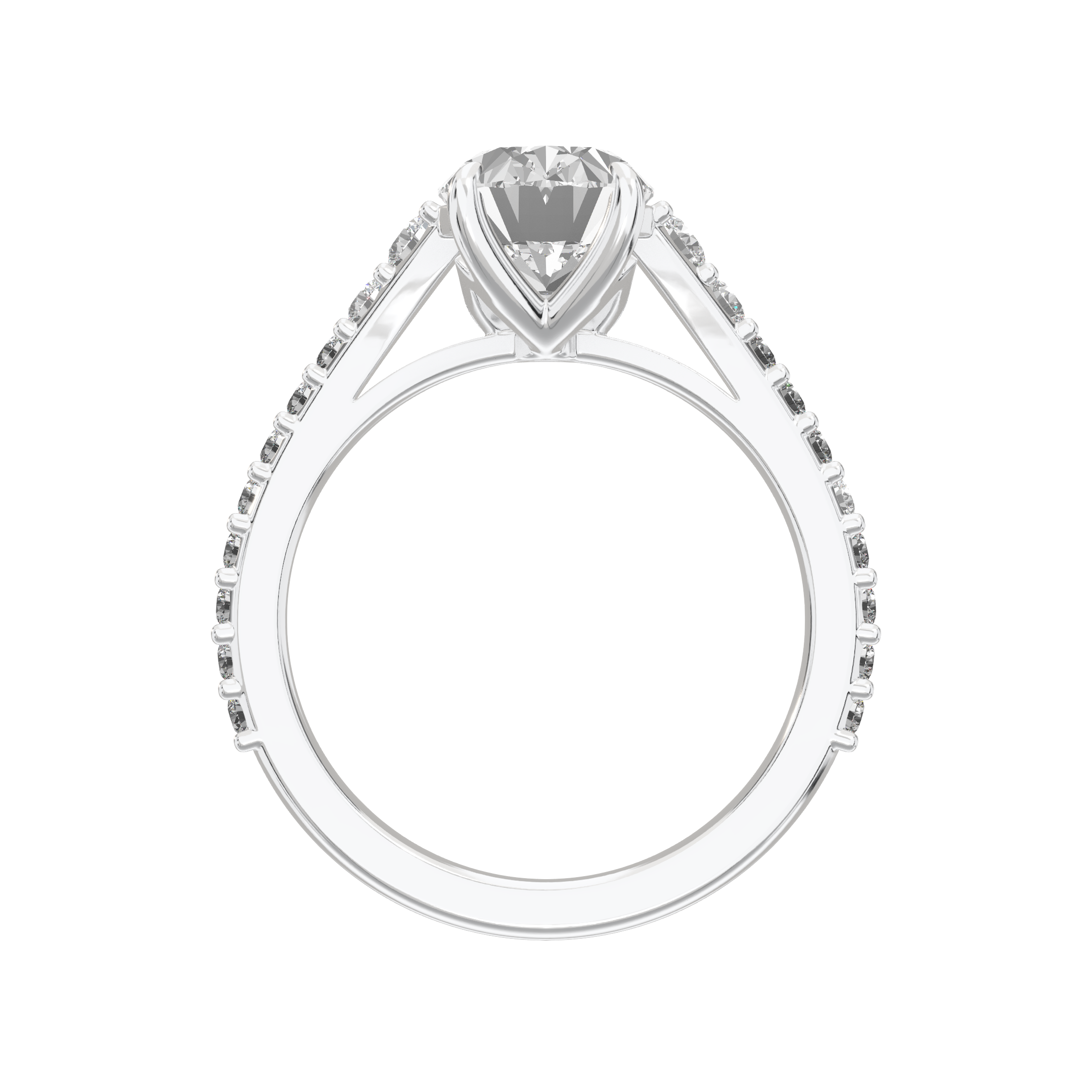 Eve Oval Graduated Side-Stone Engagement Ring