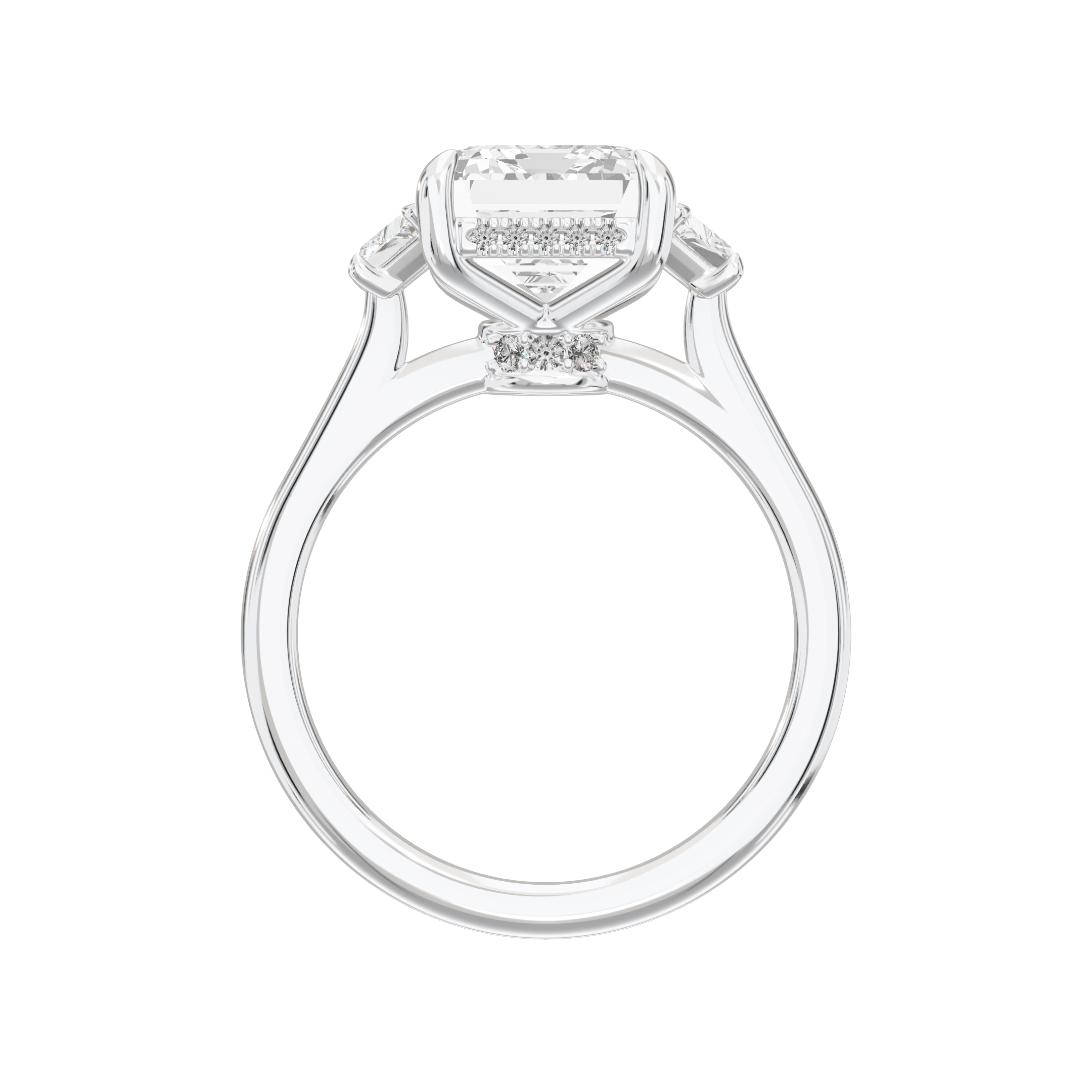 Eve Emerald Trapezoid Three-Stone Ring