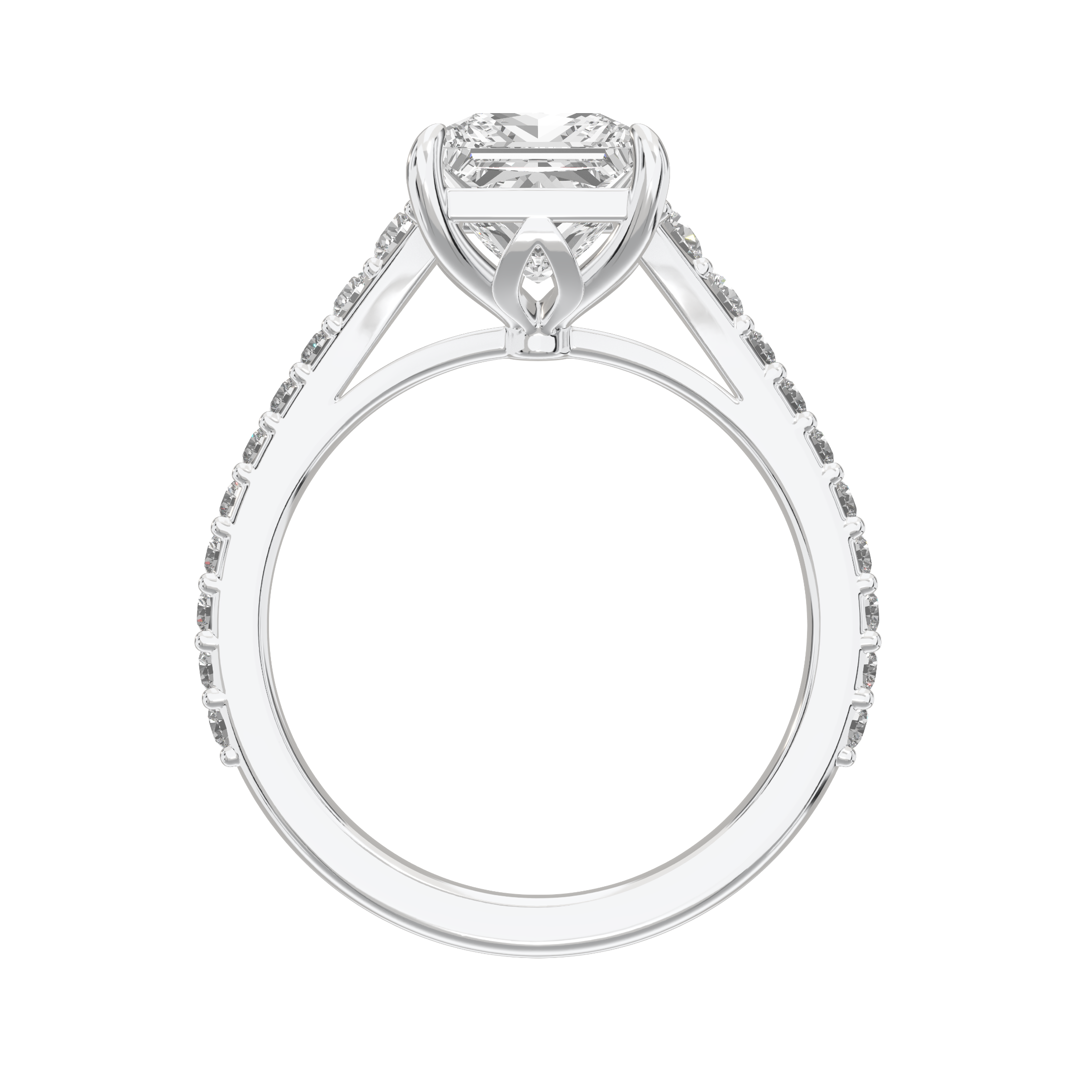 Eve Princess Graduated Side-Stone Engagement Ring