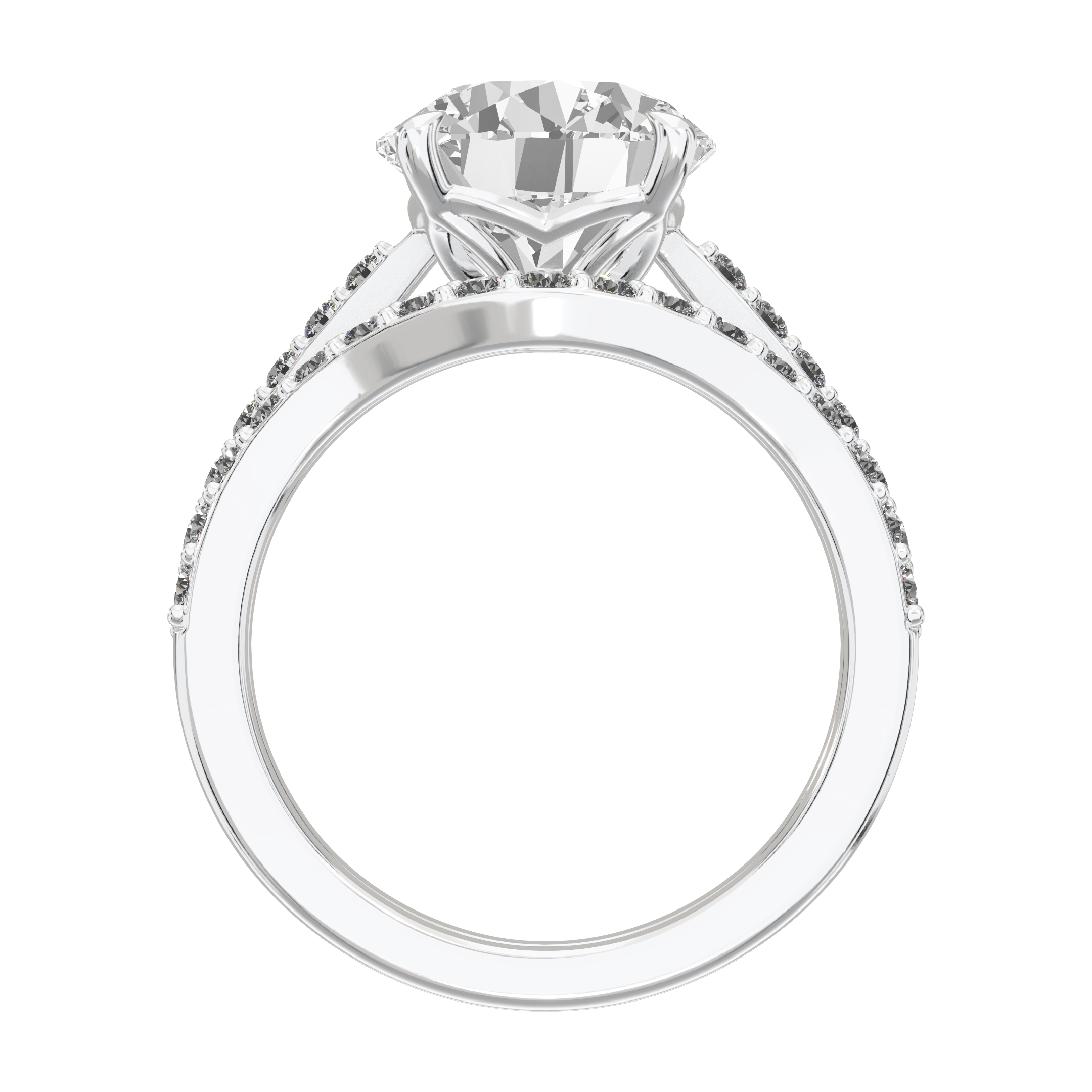 Eve Round Sleek Stylish Side-Stone Bridal Set