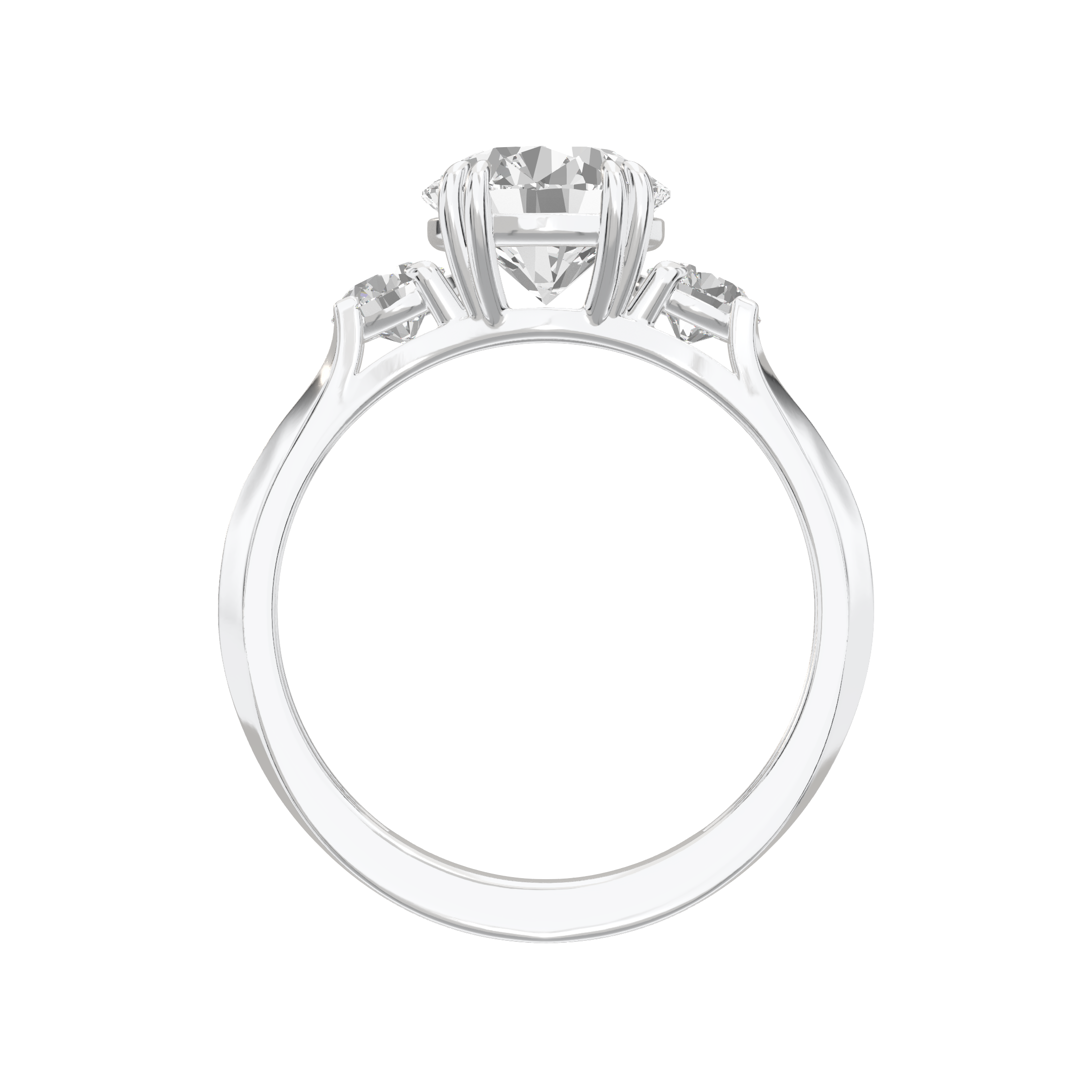 Eve Round Brilliant Three Stone Classic Engagement Ring