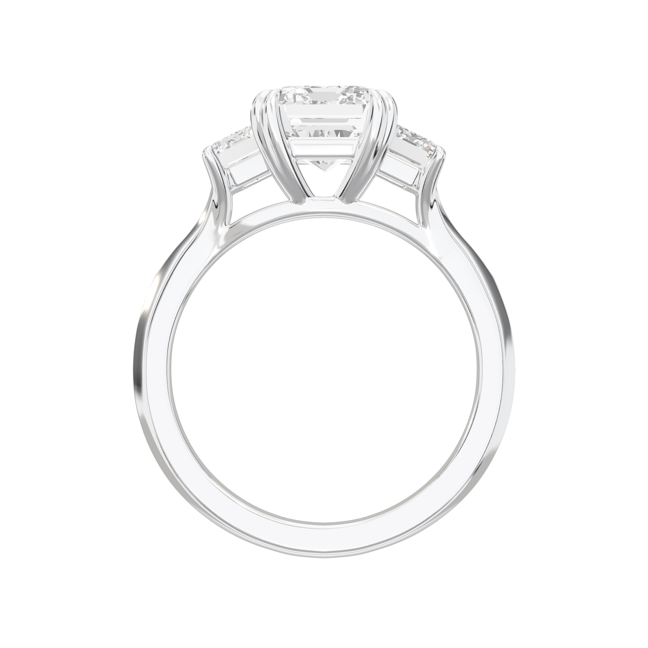 Eve Radiant Three Stone Classic Engagement Ring