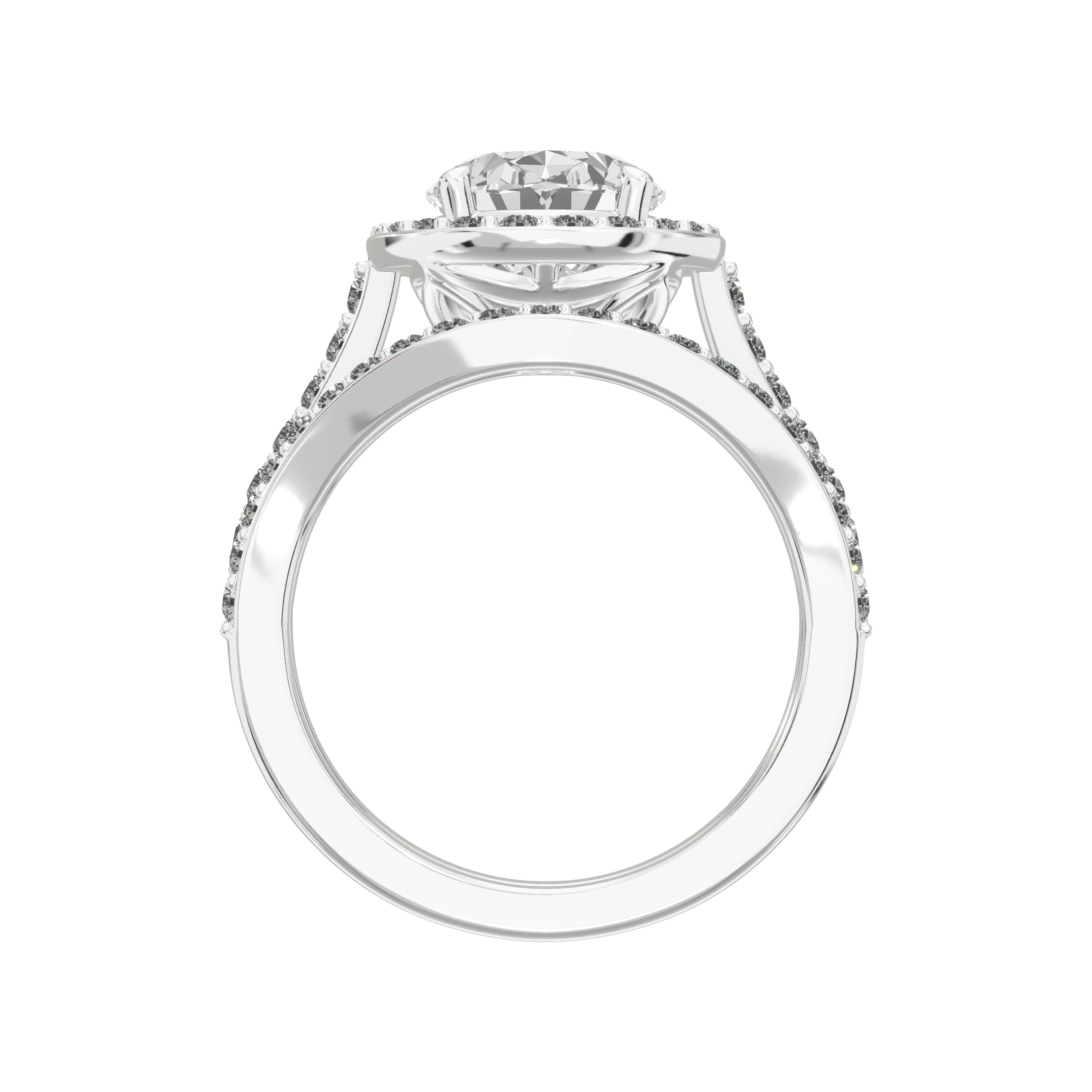 Iris Oval Accented Halo Bridal Set