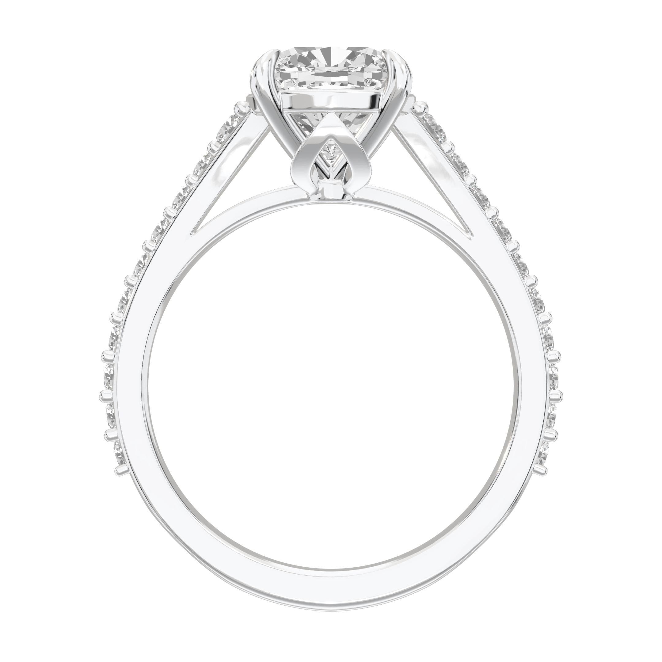 Eve Cushion Graduated Side-Stone Engagement Ring