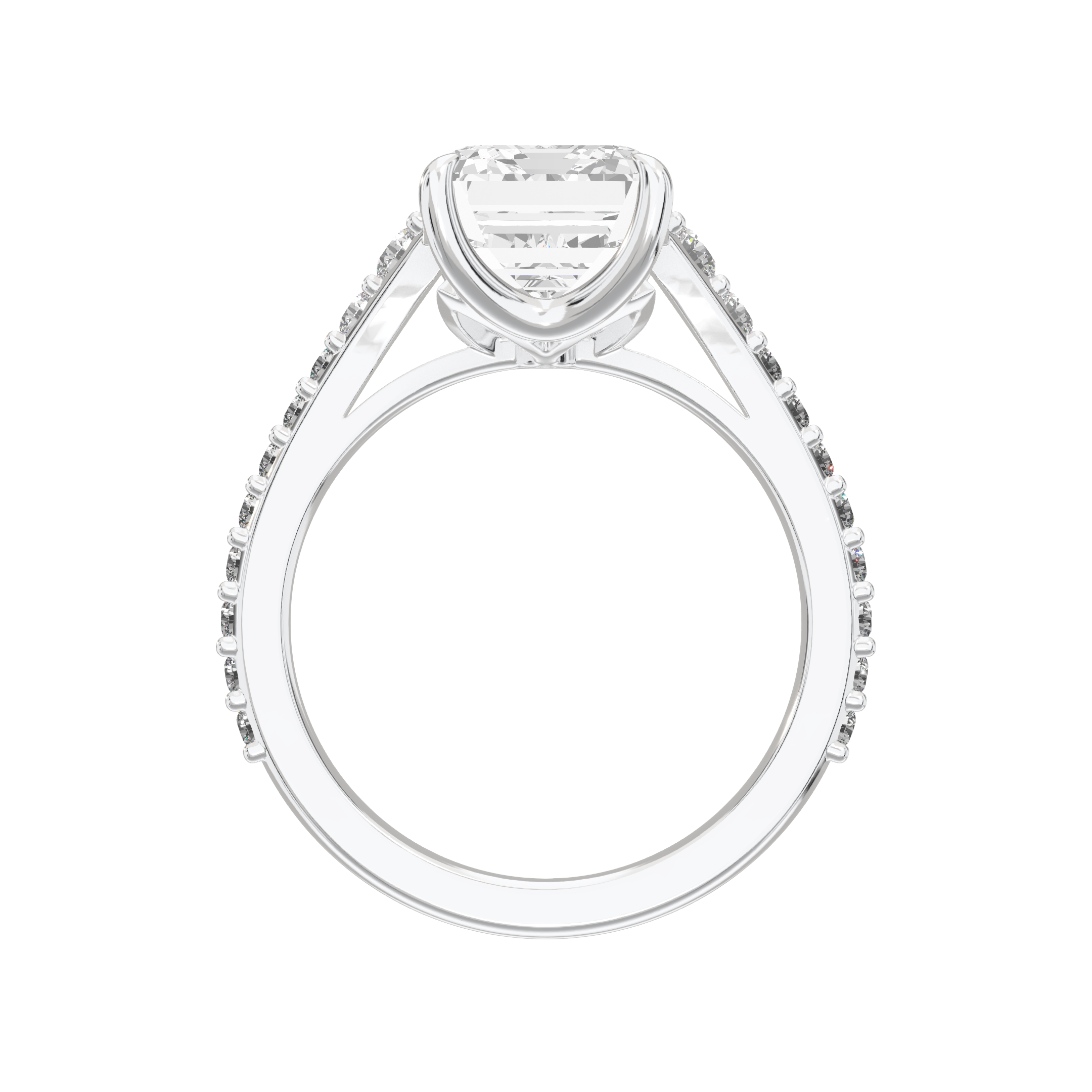 Eve Emerald Graduated Side-Stone Engagement Ring