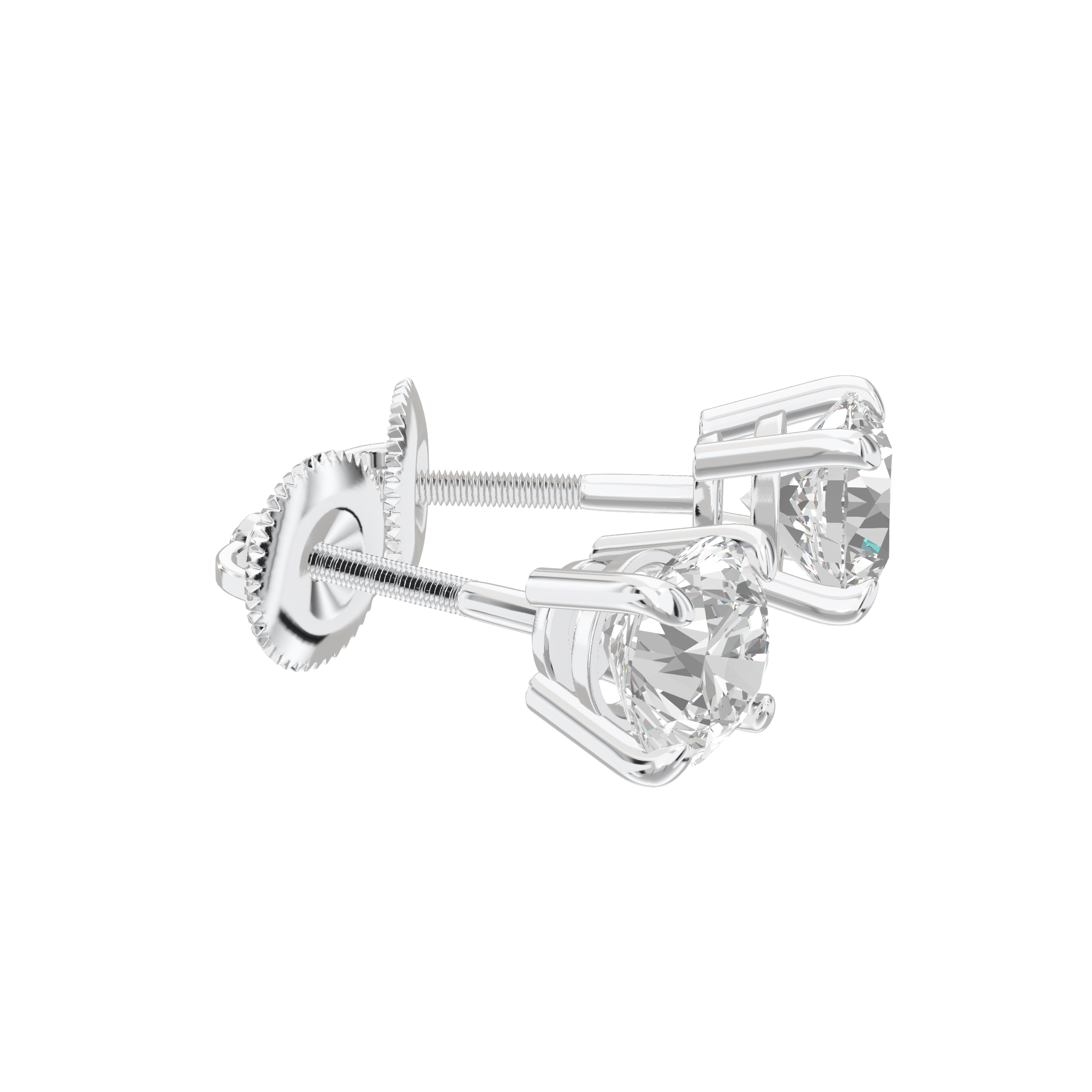 Eve Round Brilliant Four-Prong Basket Stud 1 ct