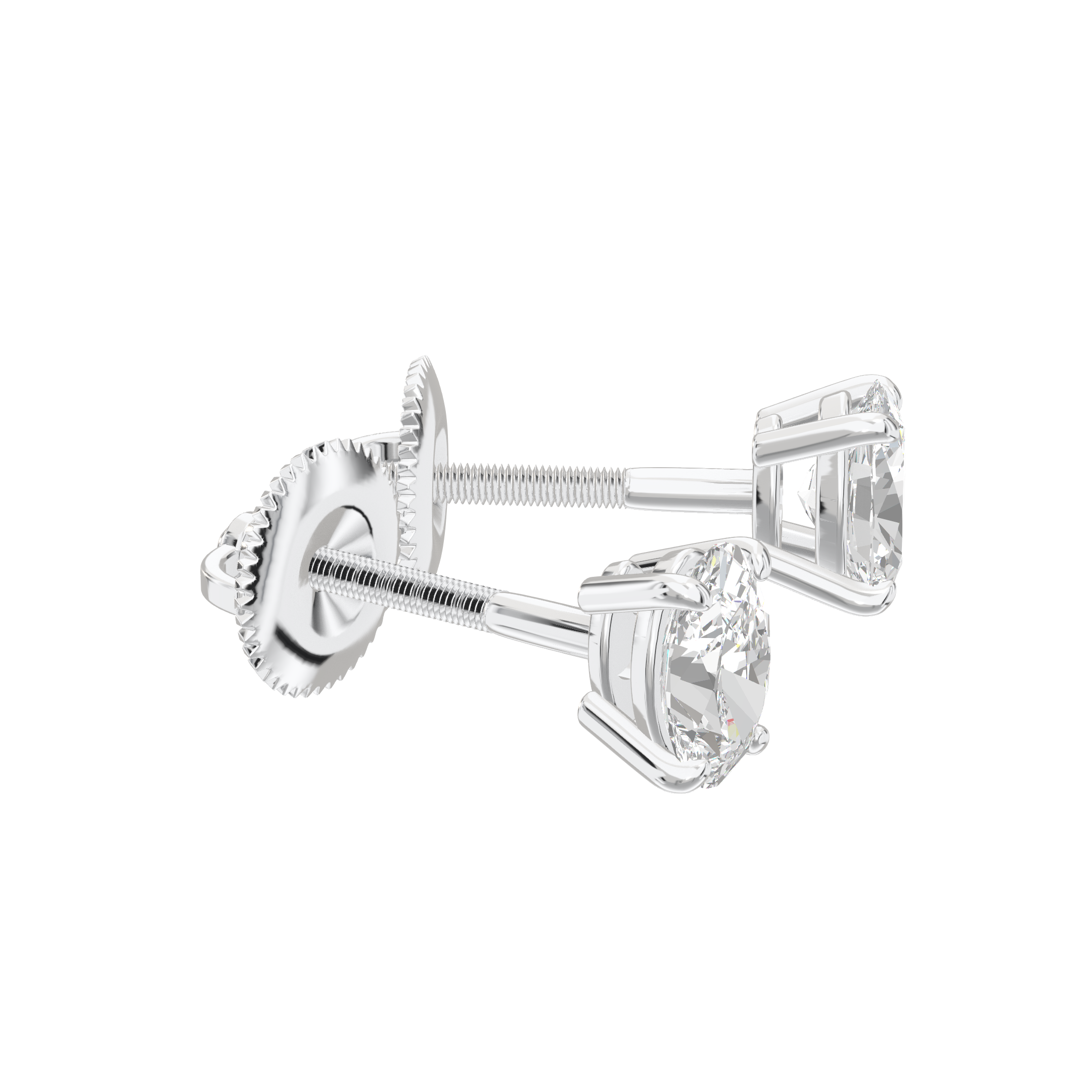 Eve Oval Radiant Four-Prong Basket Stud 0.5 ct