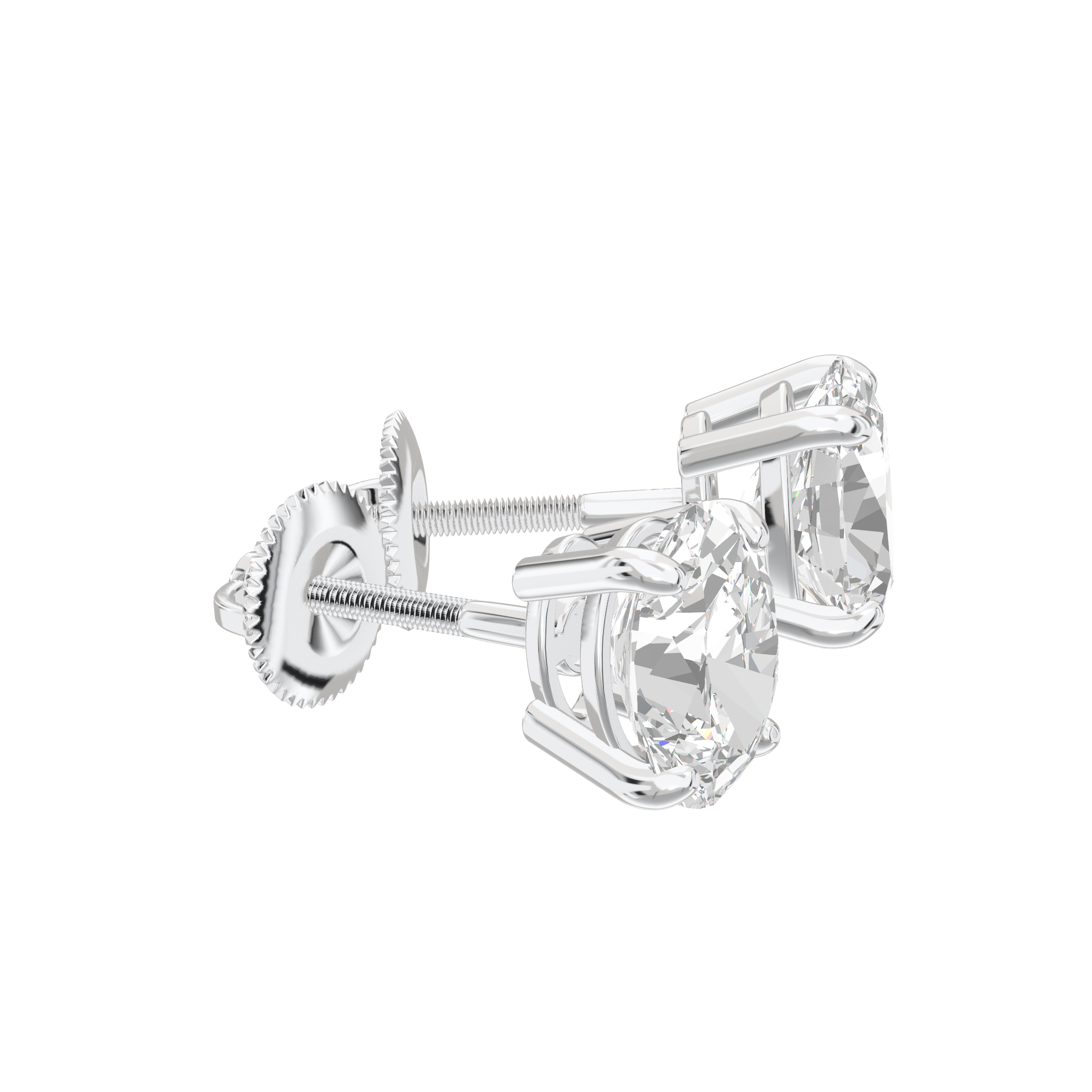 Eve Oval Radiant Four-Prong Basket Stud 2 ct