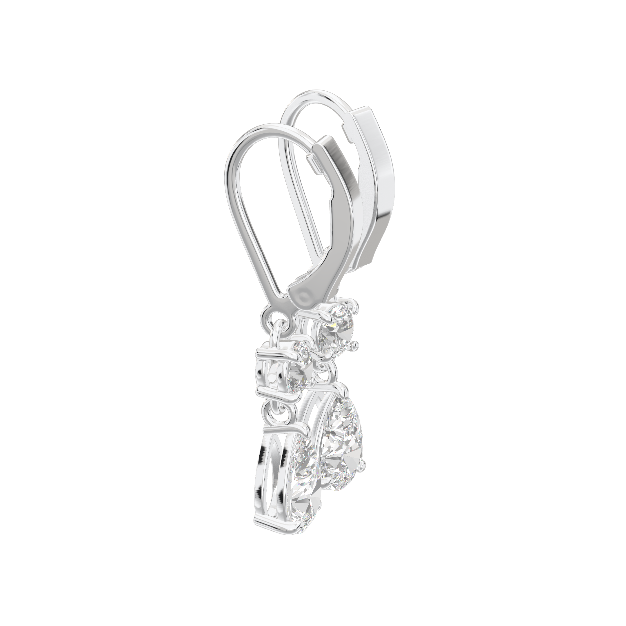Aria Two Stone Classic Lback Drop Earrings