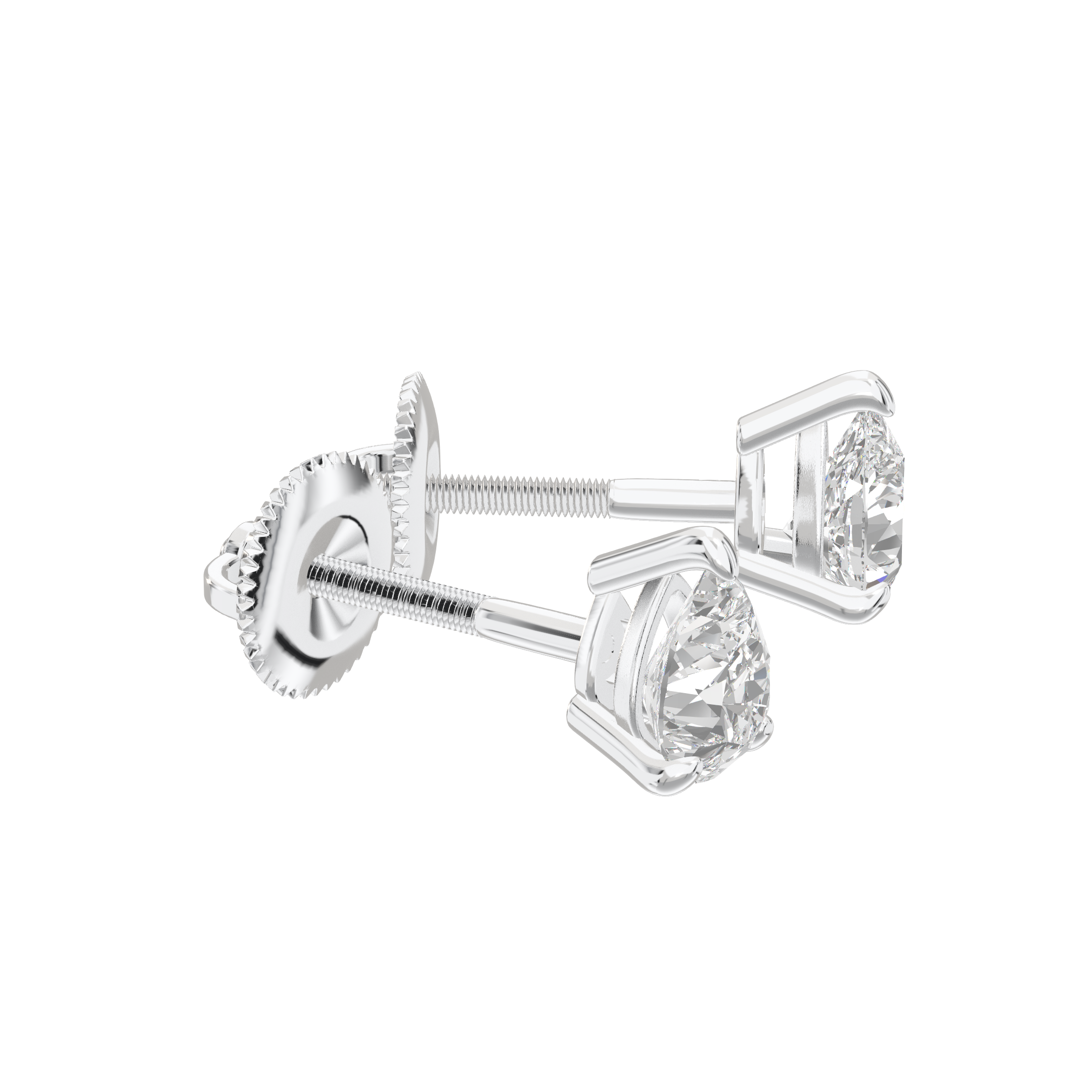 Eve Pear Radiant Three-Prong Martini Stud 0.5 ct