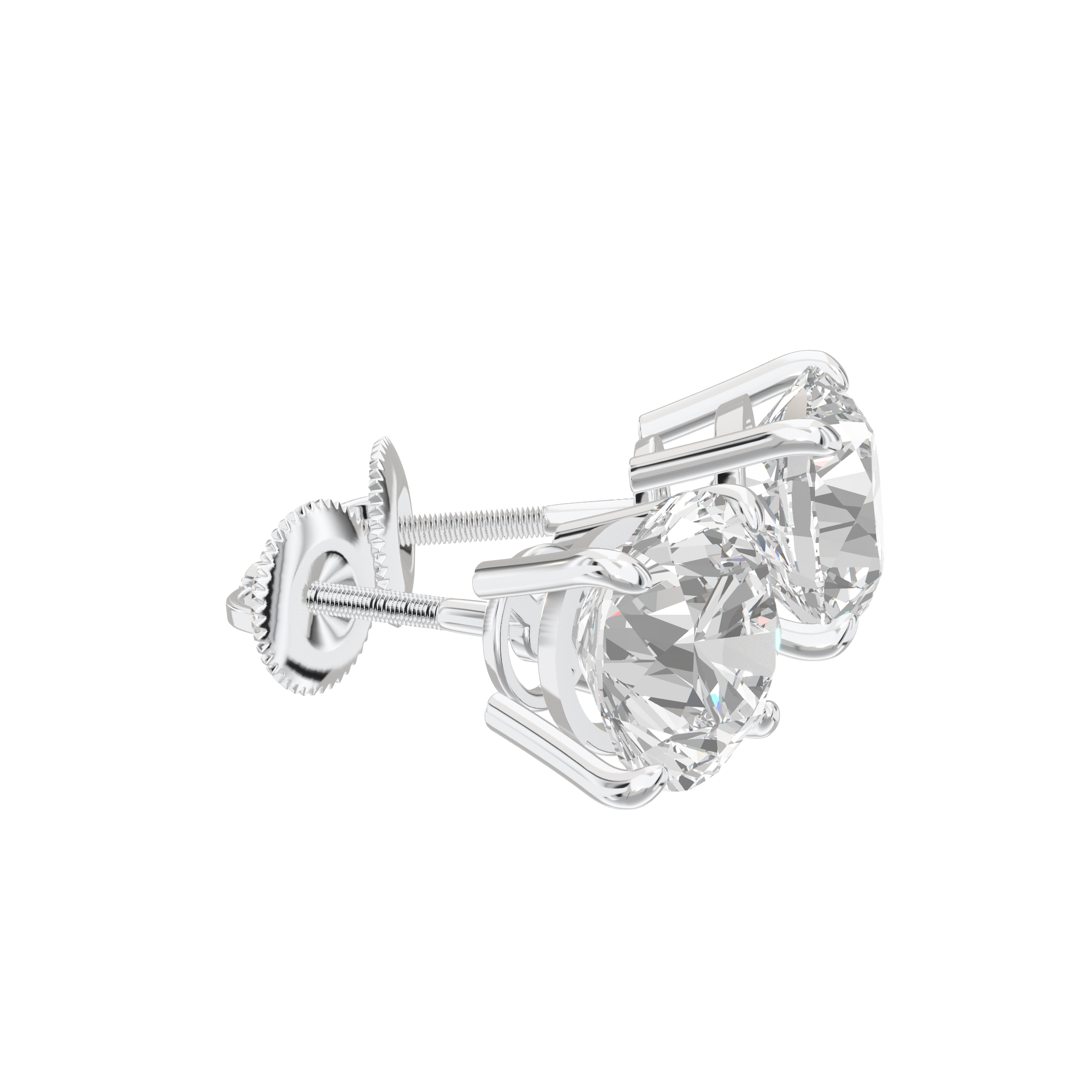 Eve Round Brilliant Four-Prong Basket Stud 3 ct
