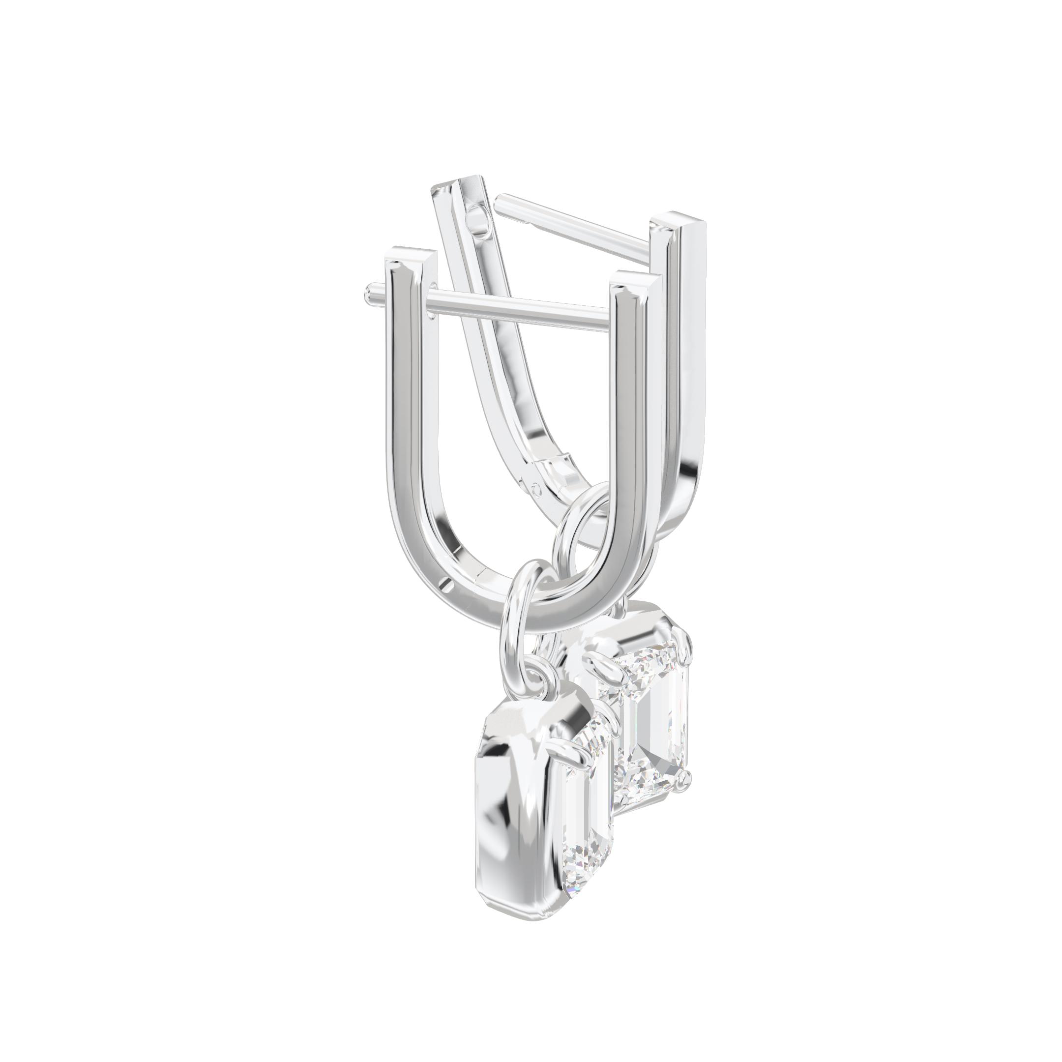 Aria Drop and Emerald Cut Hoop Earrings