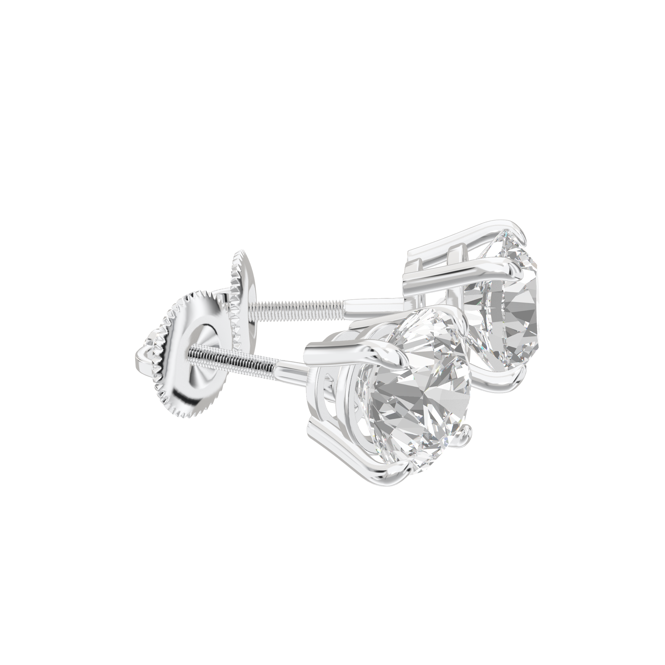 Eve Round Brilliant Four-Prong Basket Stud 2 ct