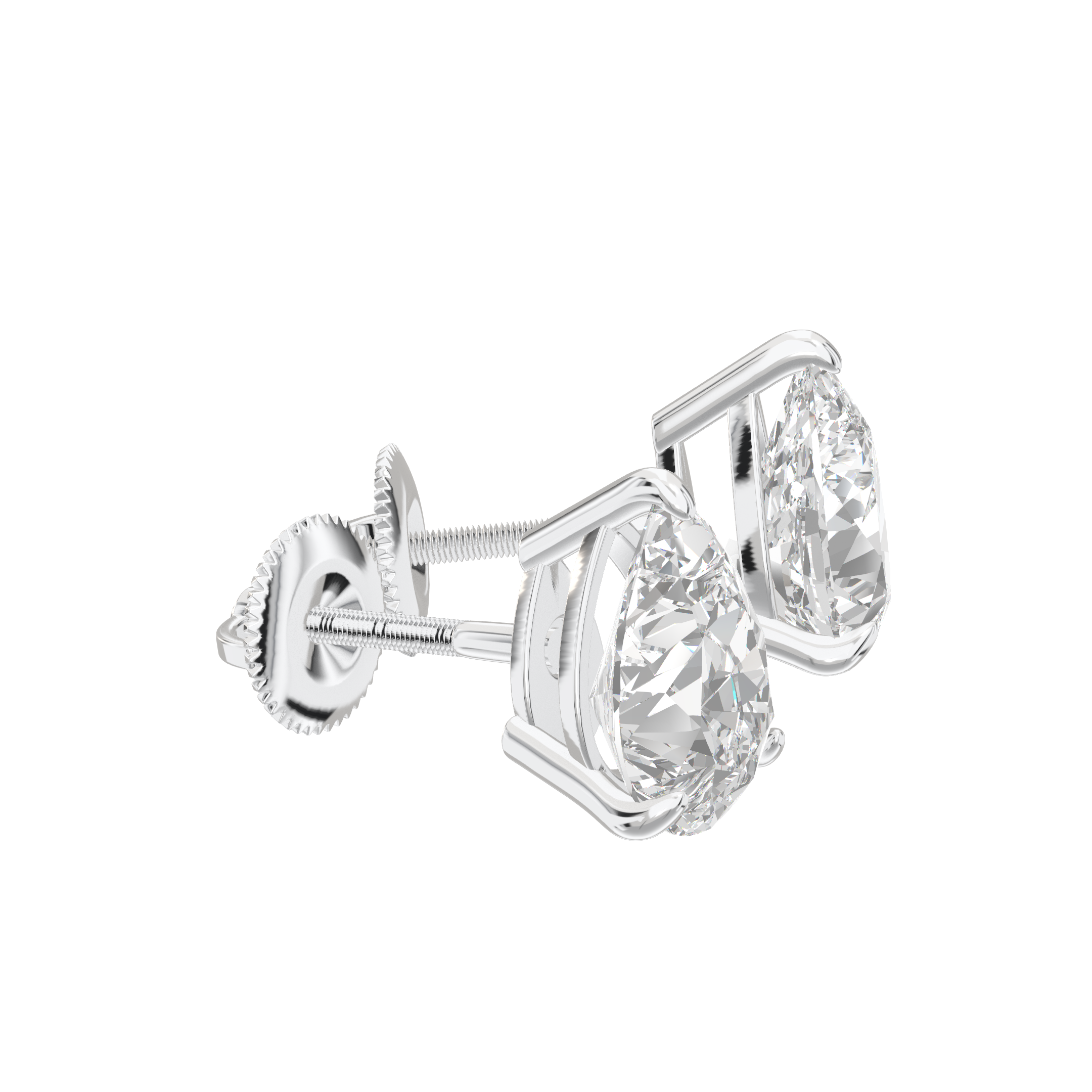 Eve Pear Radiant Three-Prong Martini Stud 2 ct