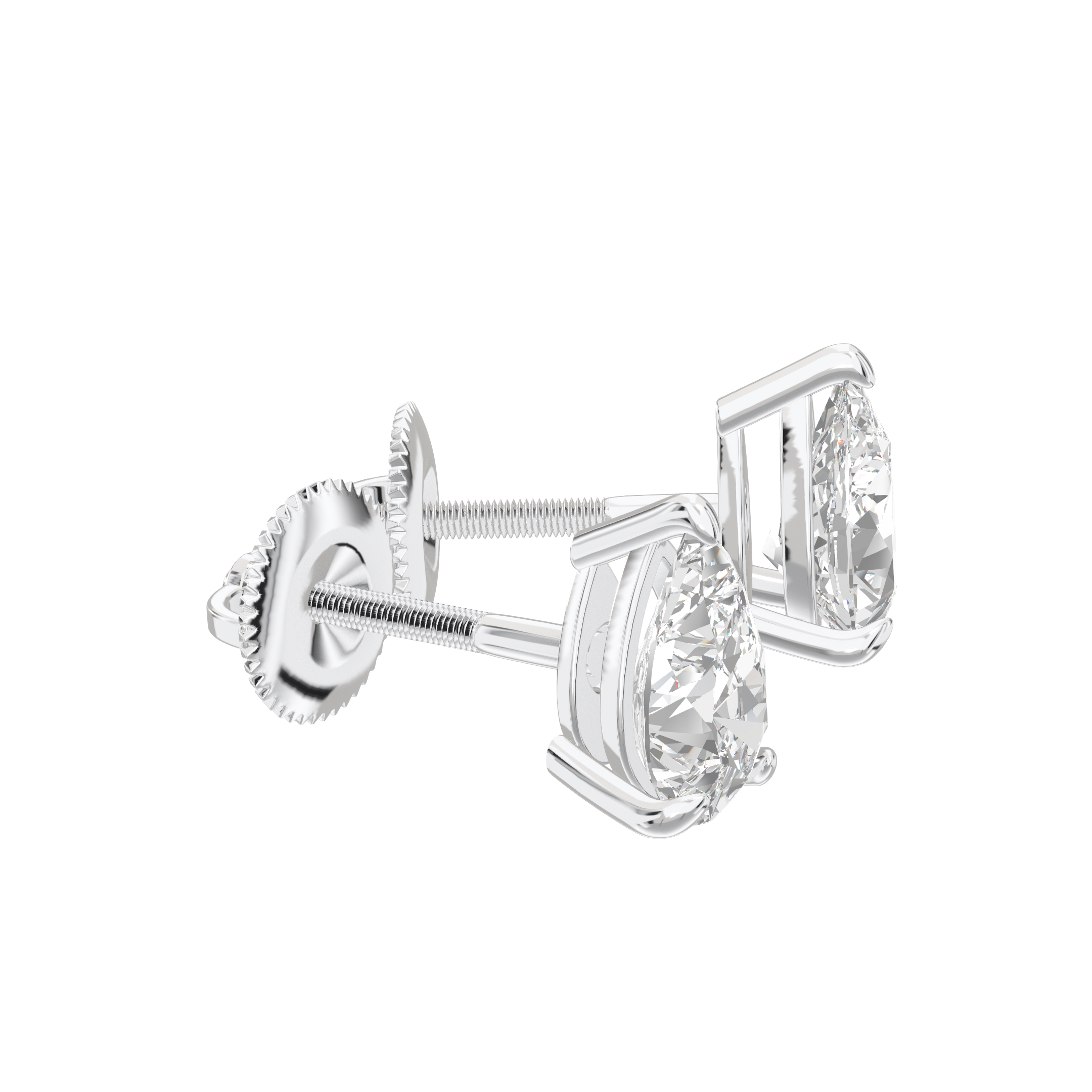 Eve Pear Radiant Three-Prong Martini Stud 1 ct