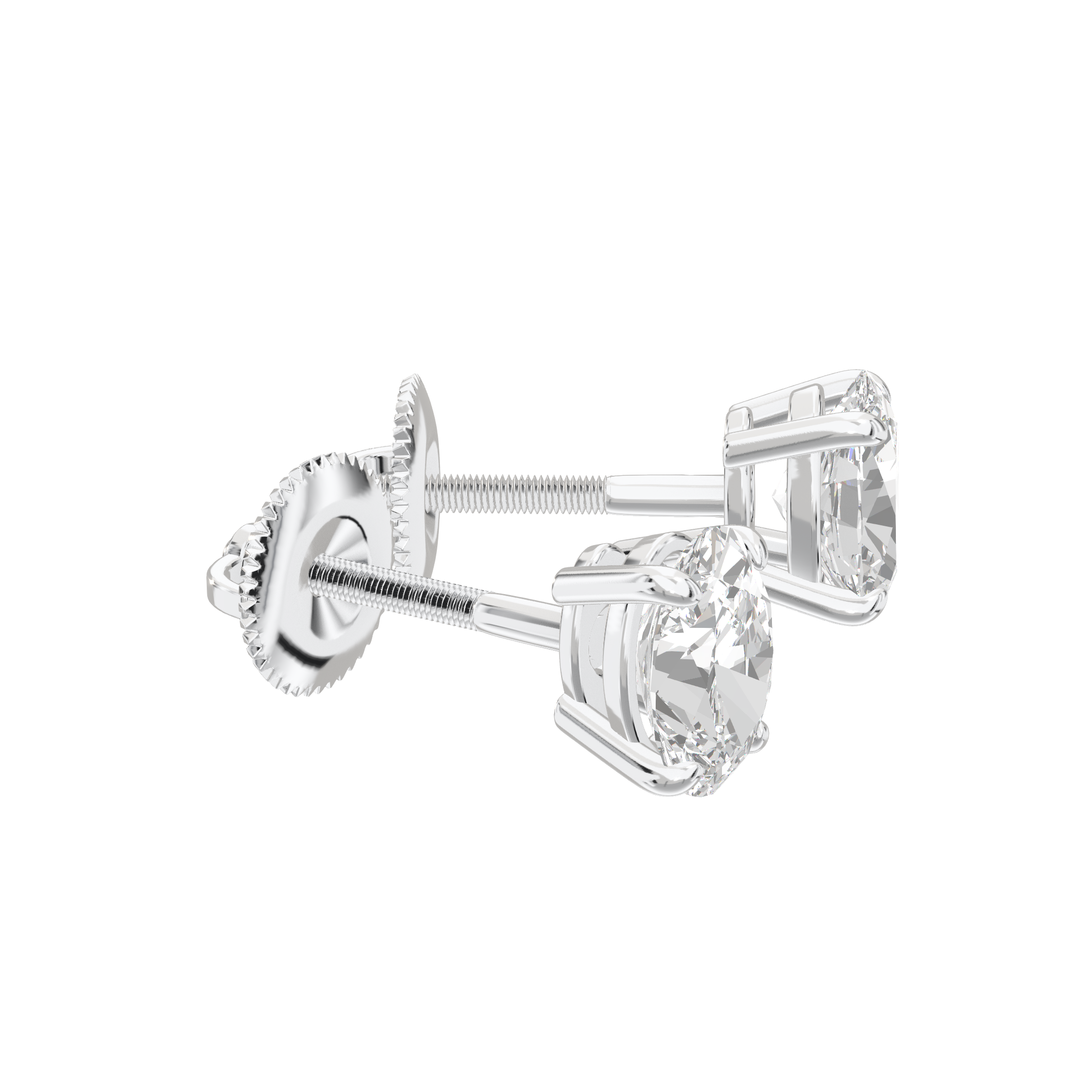 Eve Oval Radiant Four-Prong Basket Stud 1 ct