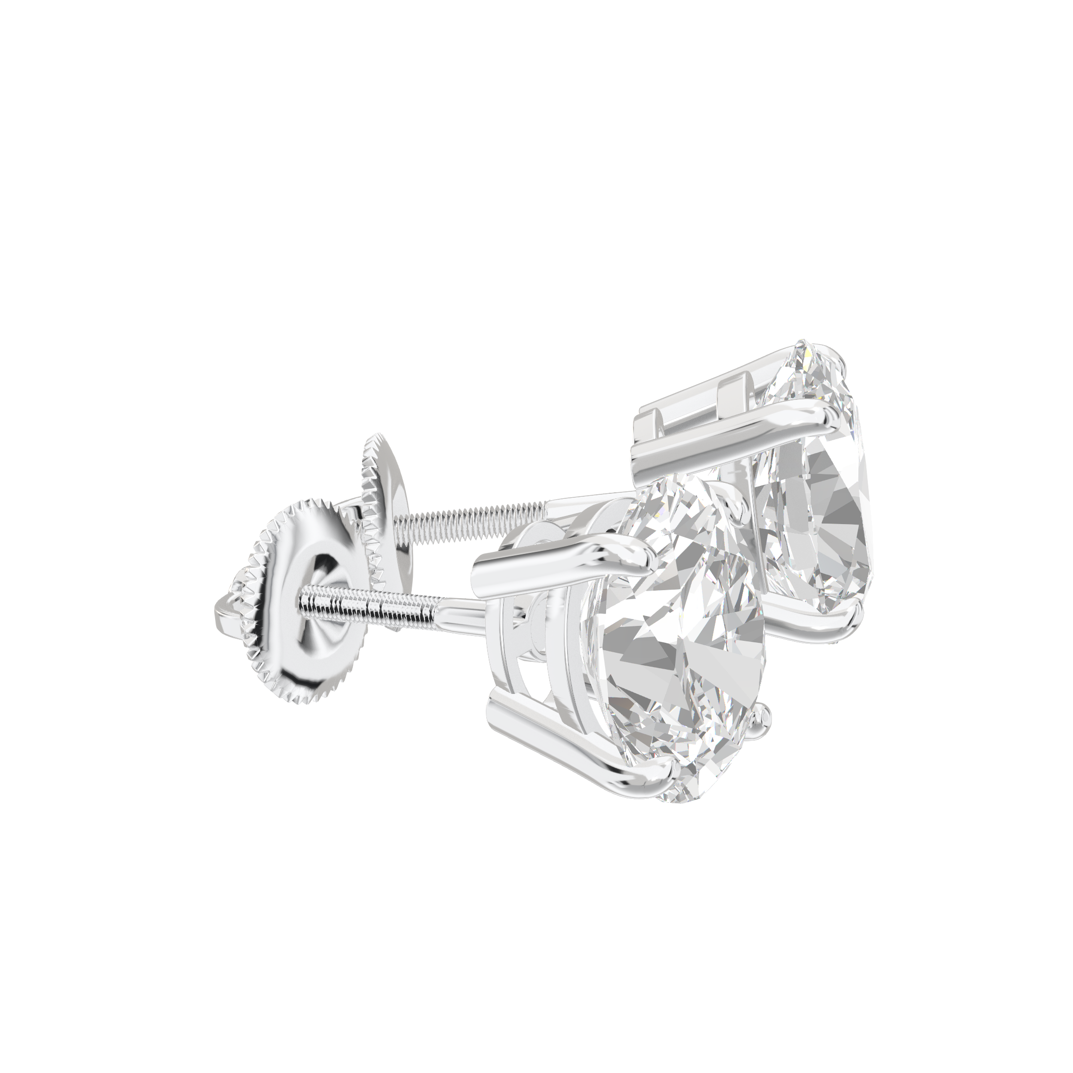 Eve Oval Radiant Four-Prong Basket Stud 3 ct