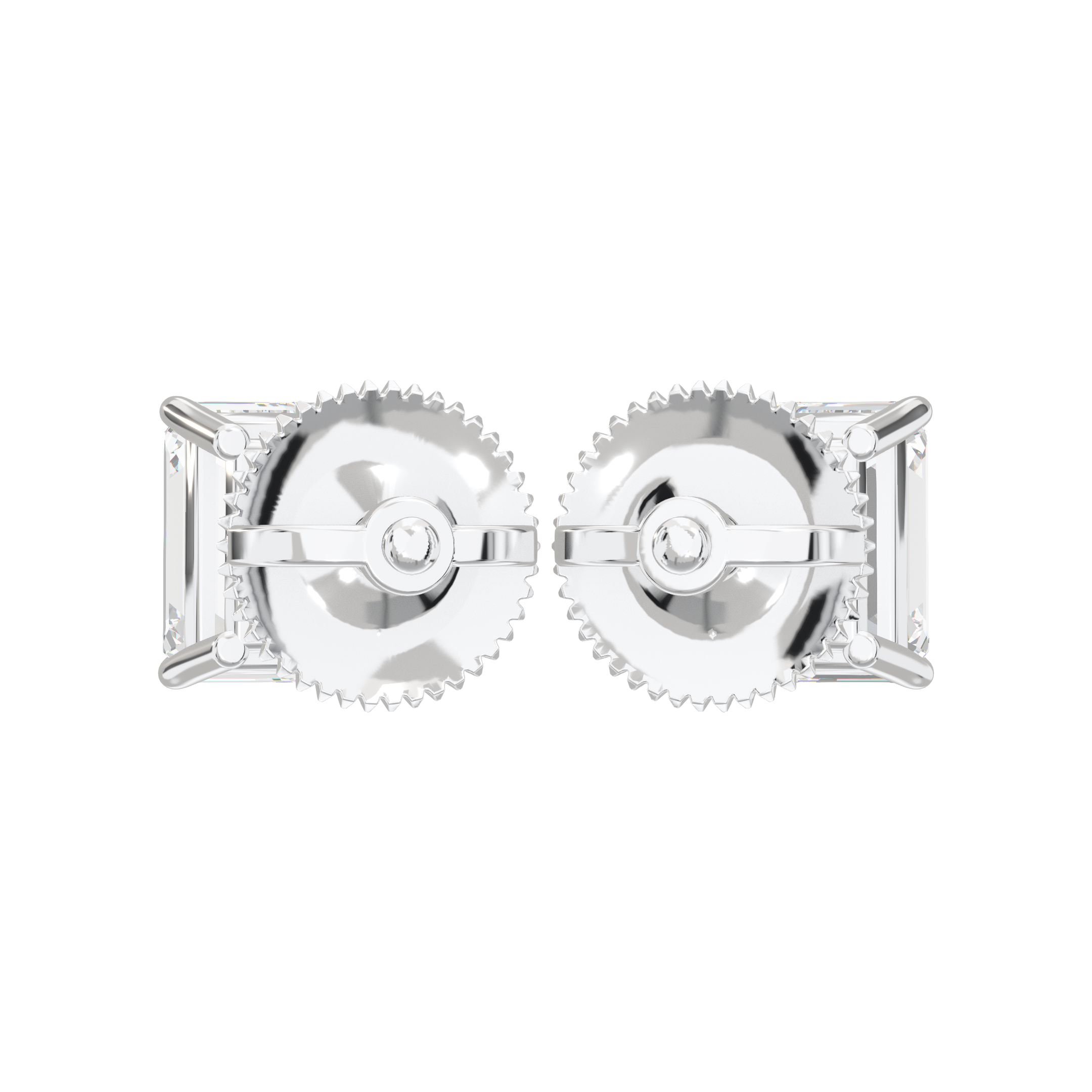 Eve Emerald Radiant Four-Prong Basket Stud 0.5 ct