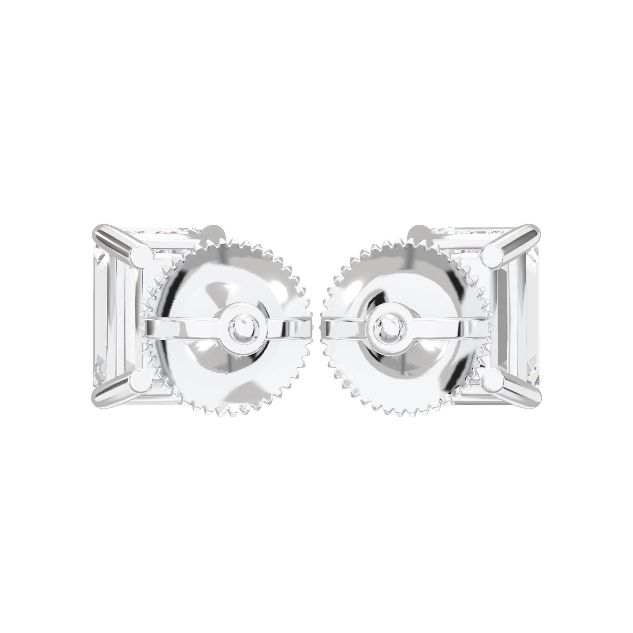 Eve Emerald Radiant Four-Prong Basket Stud 1 ct